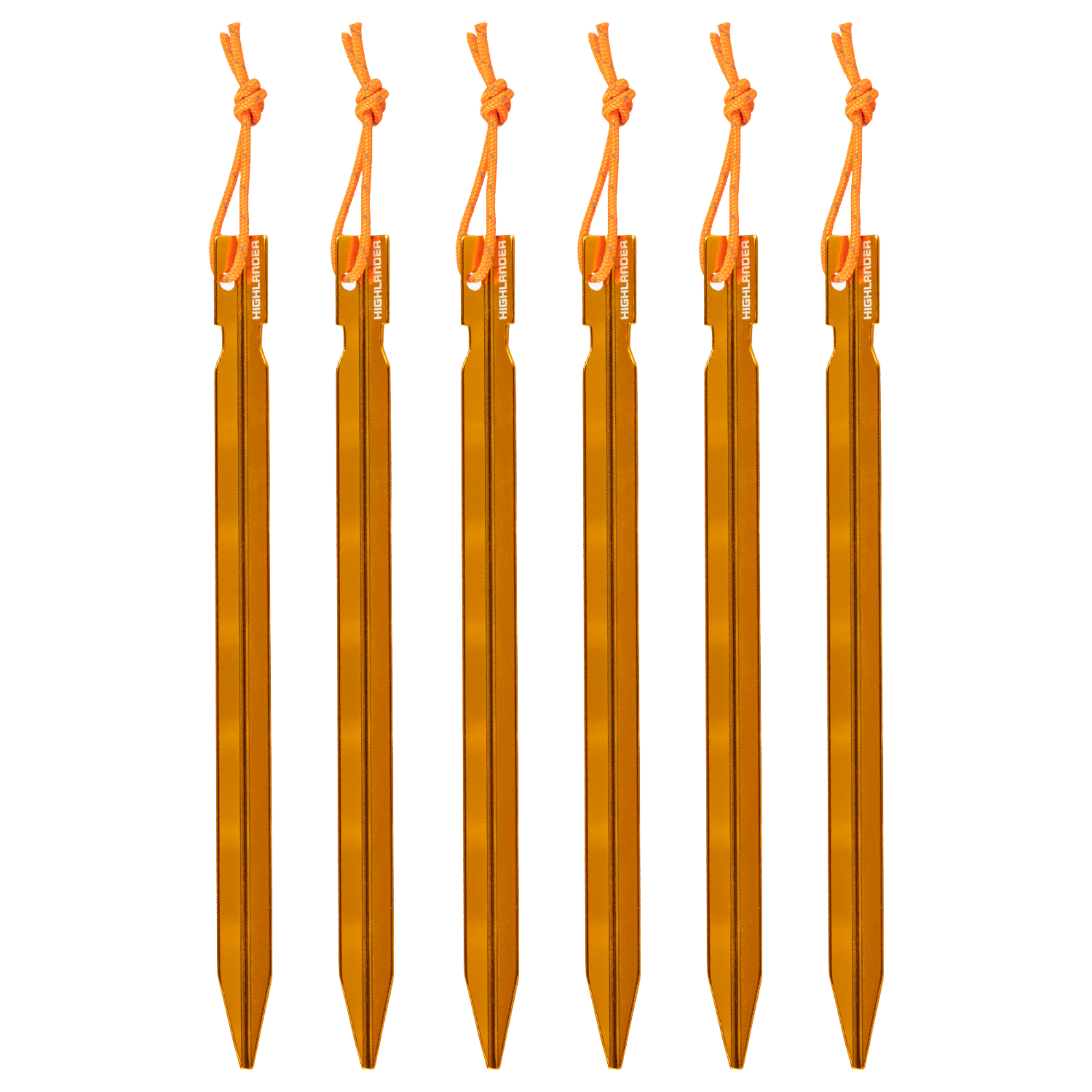 Highlander 18cm/7in Arrow Aluminium Tent Pegs (6 Per Pack)