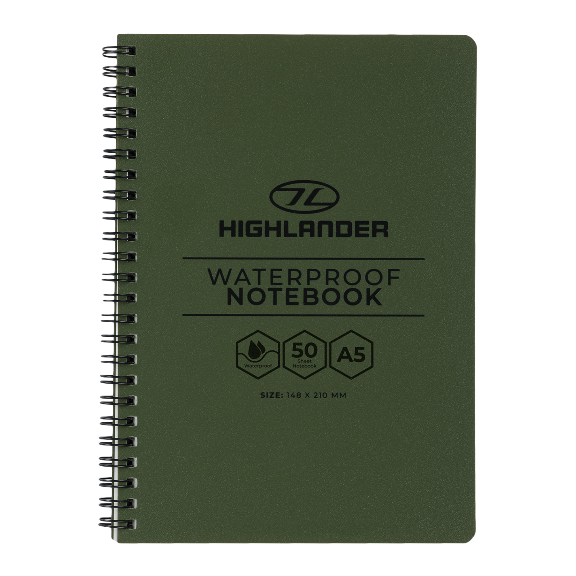 Highlander A5 Outdoor Waterproof Notebook (Olive)