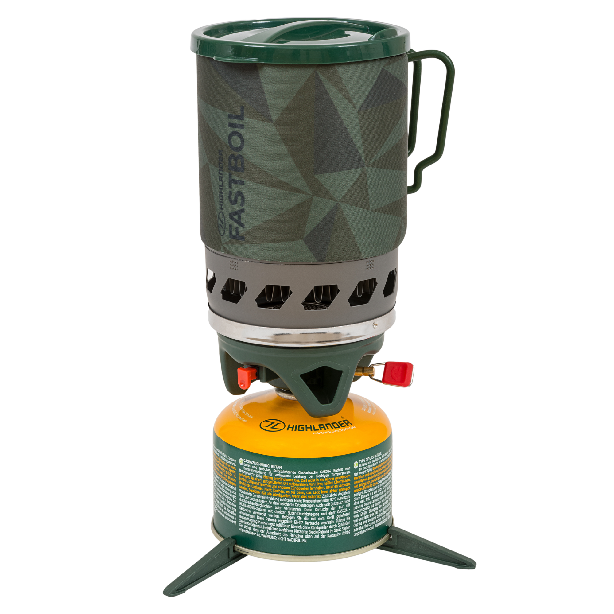 Highlander Blade Fastboil III Gas Stove + 1.1L Pot Set (Olive)