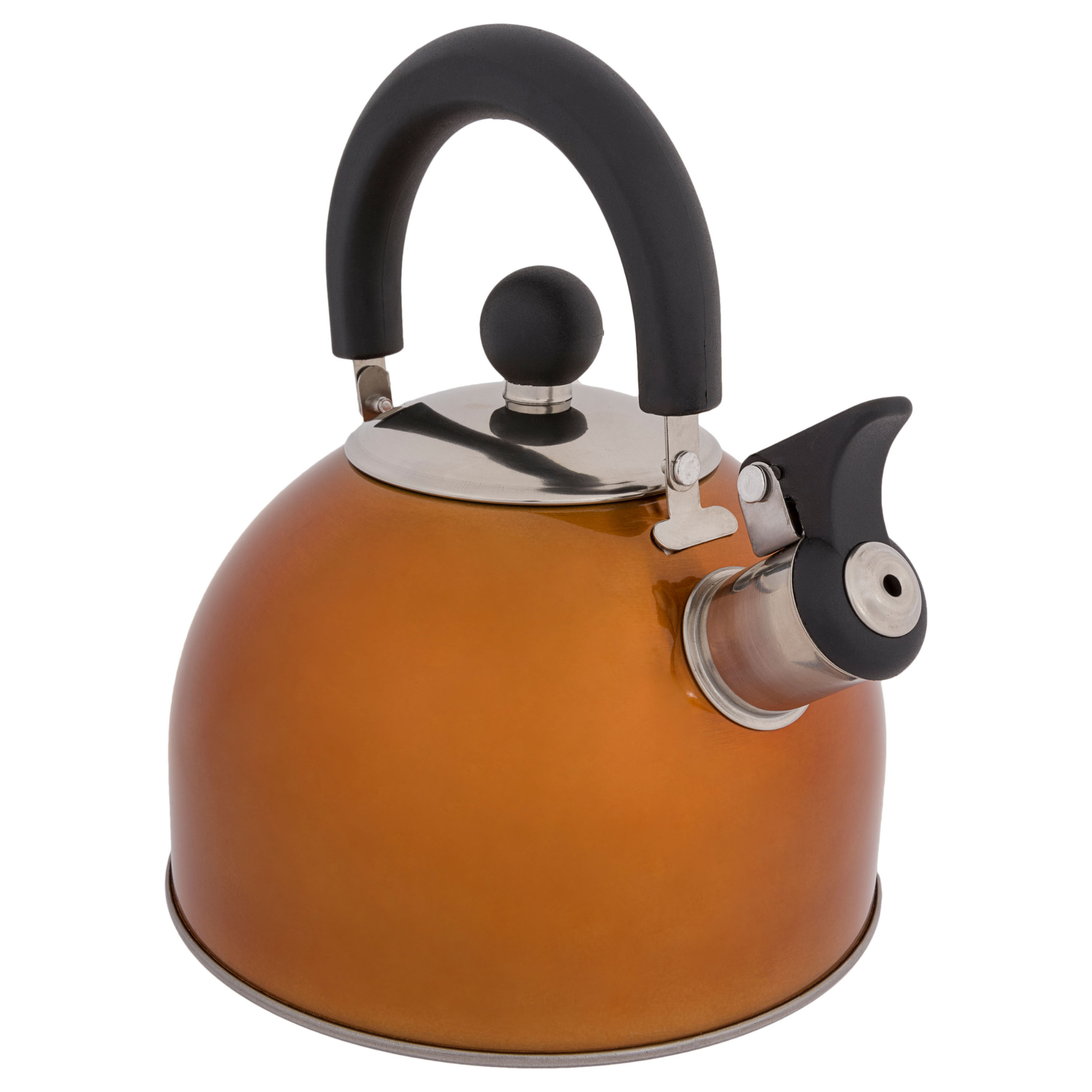 Highlander Deluxe Whistling Camping Kettle 2L Orange CP096