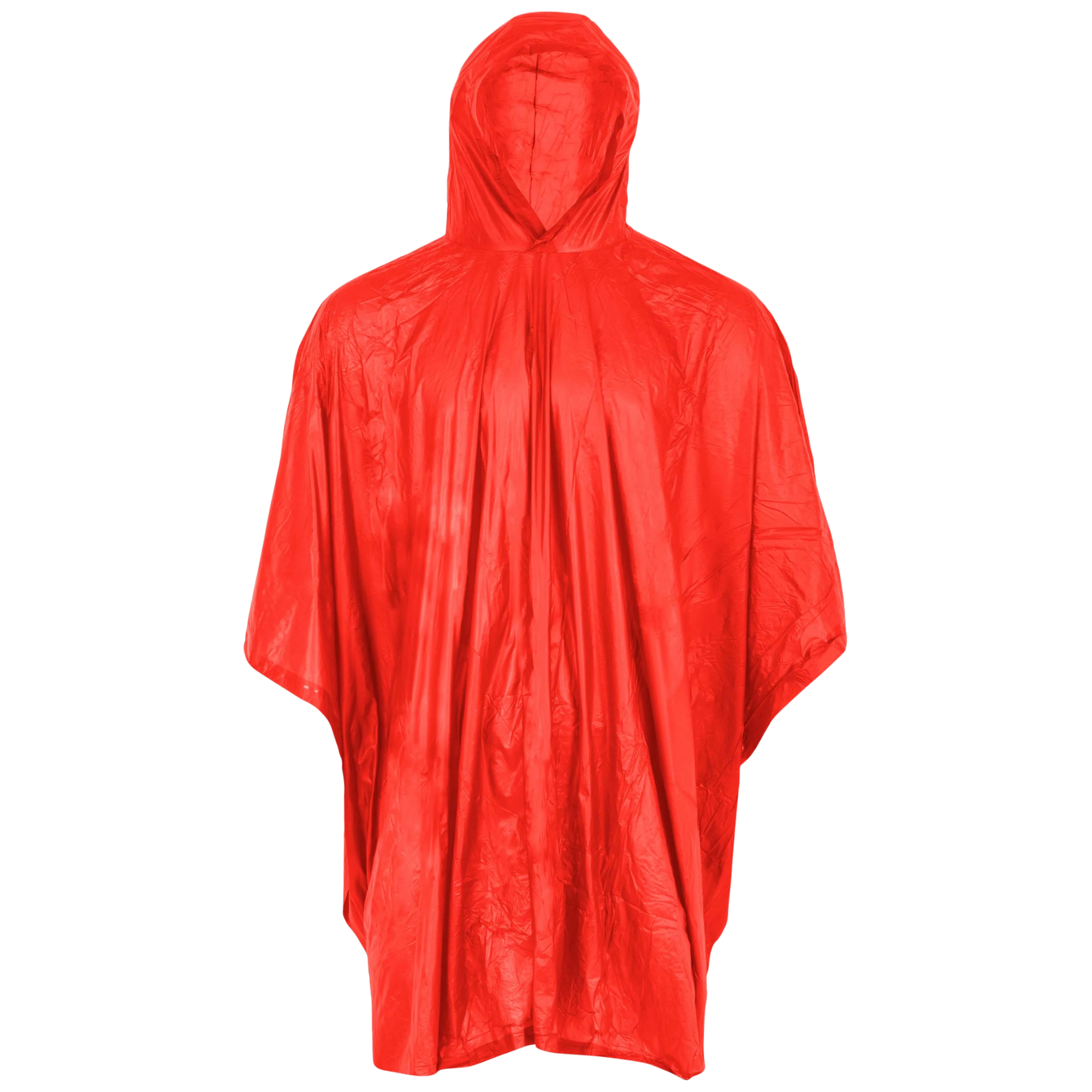 Highlander Unisex Lightweight PEVA Biodegradable Hooded Poncho Red WJ056