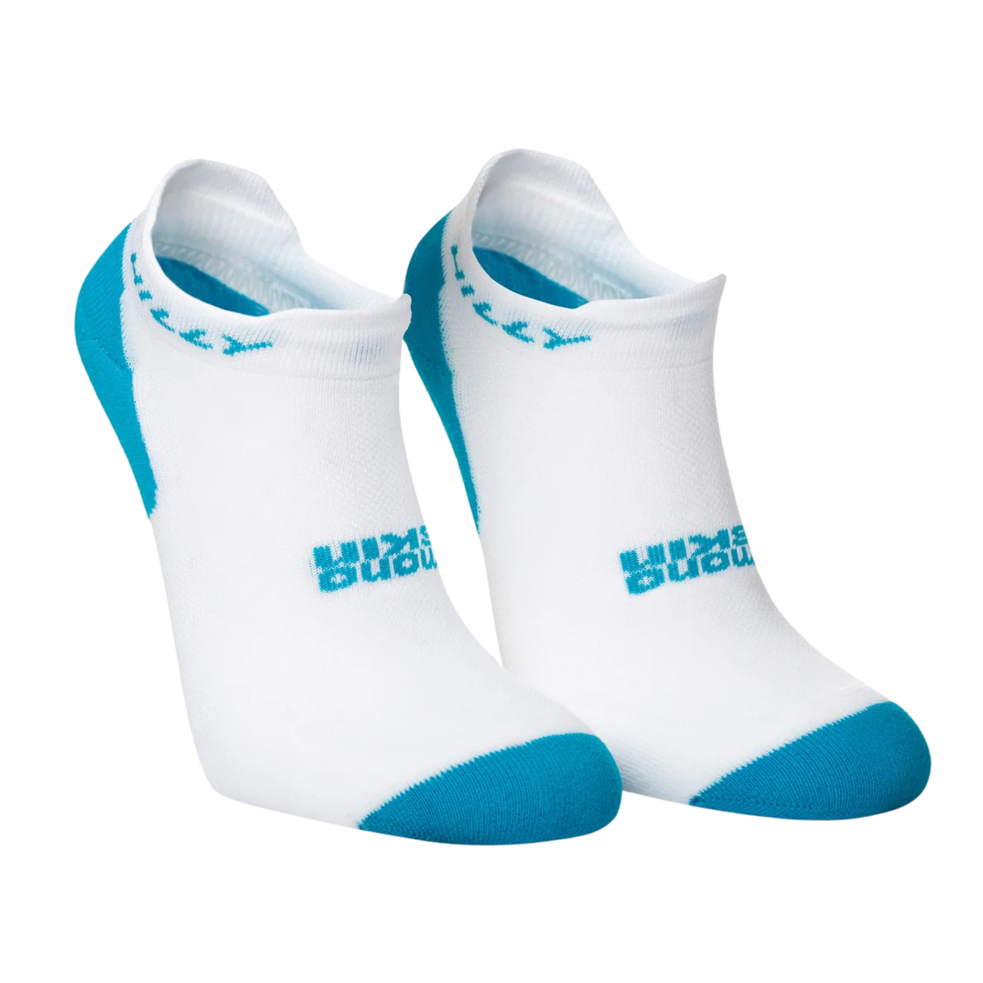 Hilly Unisex Active Running Socklets - 2 Pair Pack (White/Black/Peacock)
