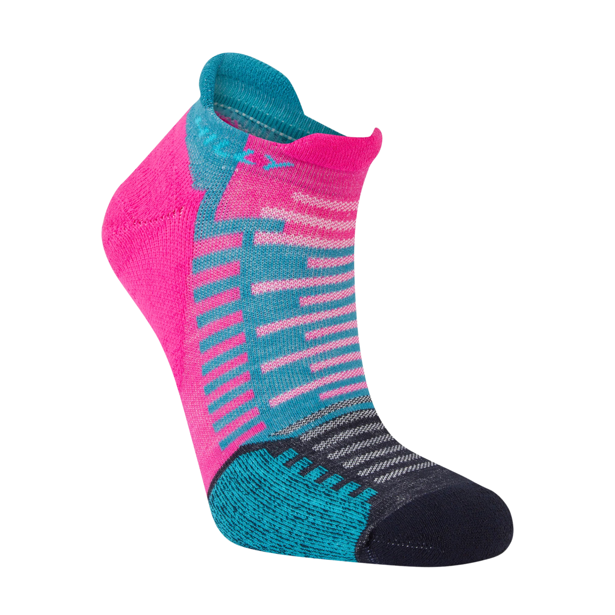 Hilly Unisex Active Running Socklets (Fluo Pink/Teal)