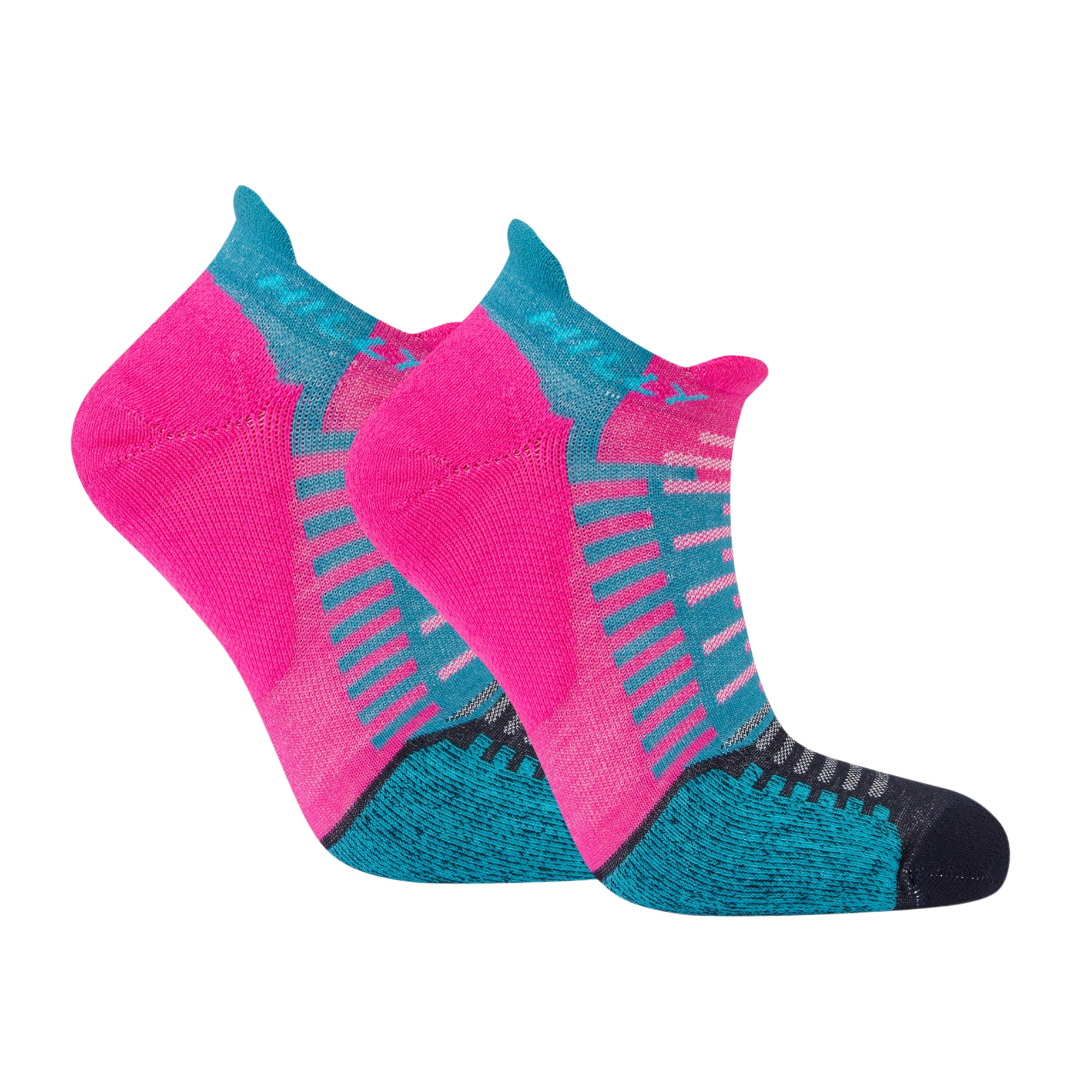 Hilly Unisex Active Running Socklets (Fluo Pink/Teal)