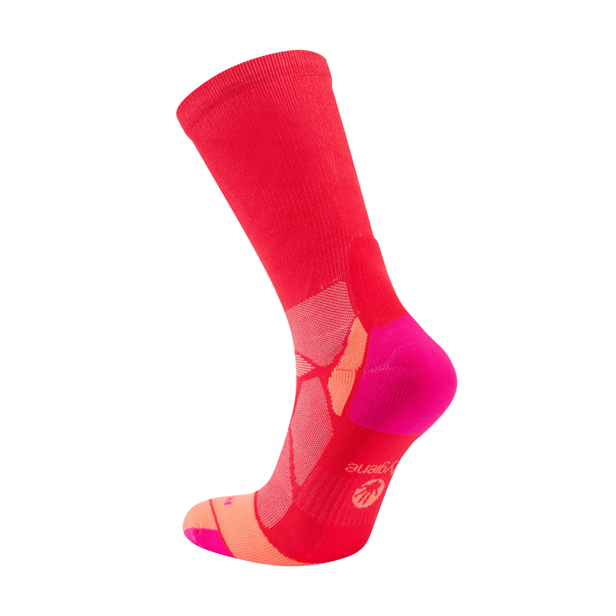 Hilly Unisex Marathon Fresh Crew Length Running Socks (Hot Pink/Neon Candy)