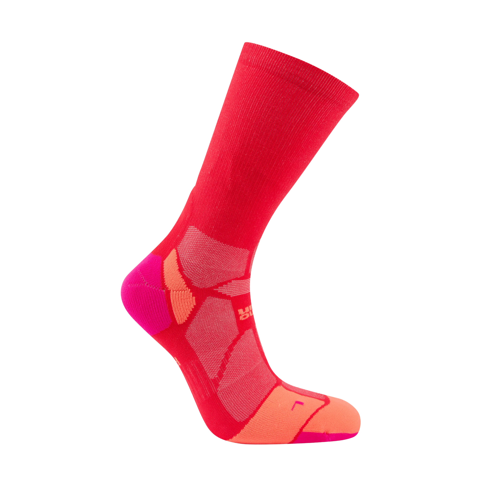 Hilly Unisex Marathon Fresh Crew Length Running Socks (Hot Pink/Neon Candy)