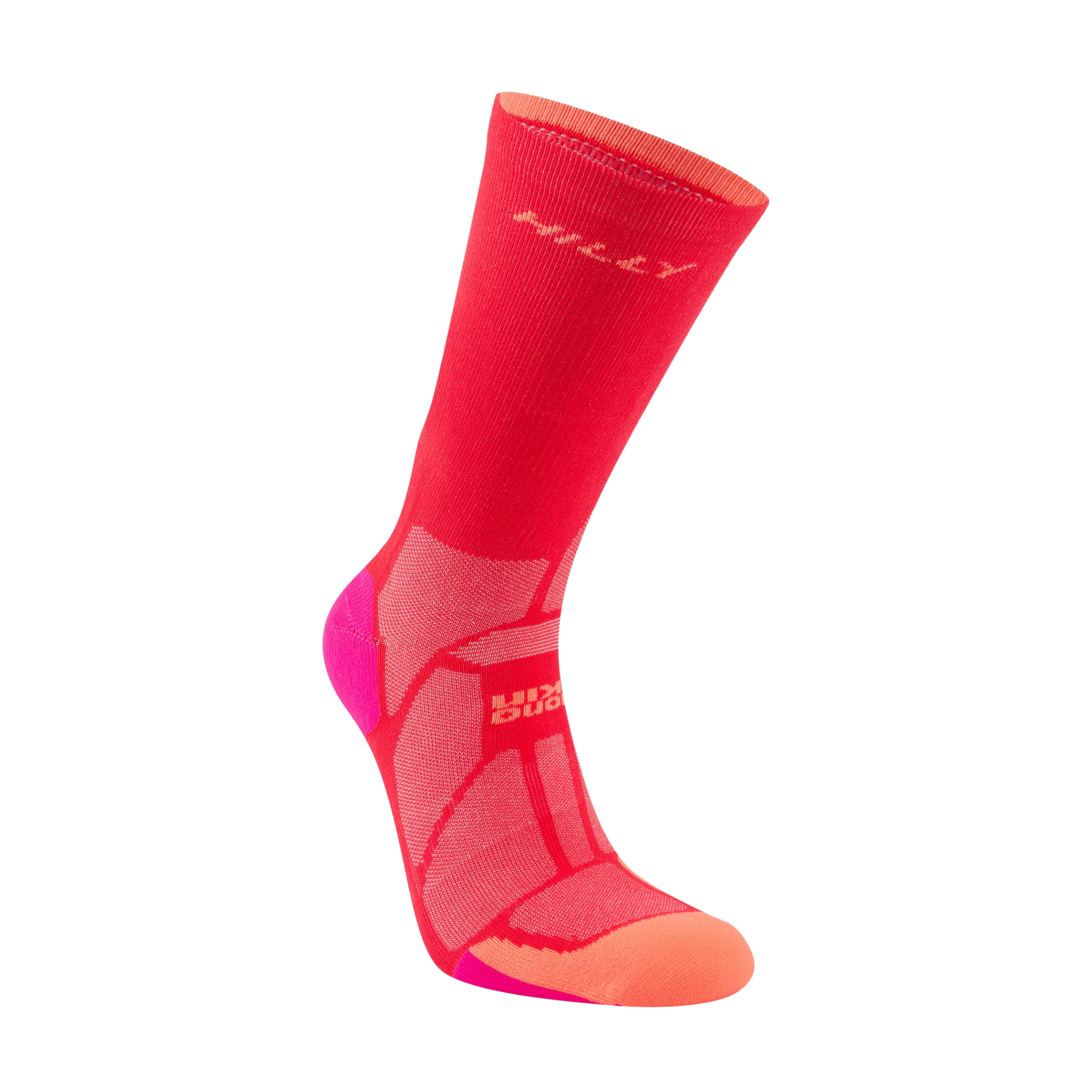 Hilly Unisex Marathon Fresh Crew Length Running Socks (Hot Pink/Neon Candy)