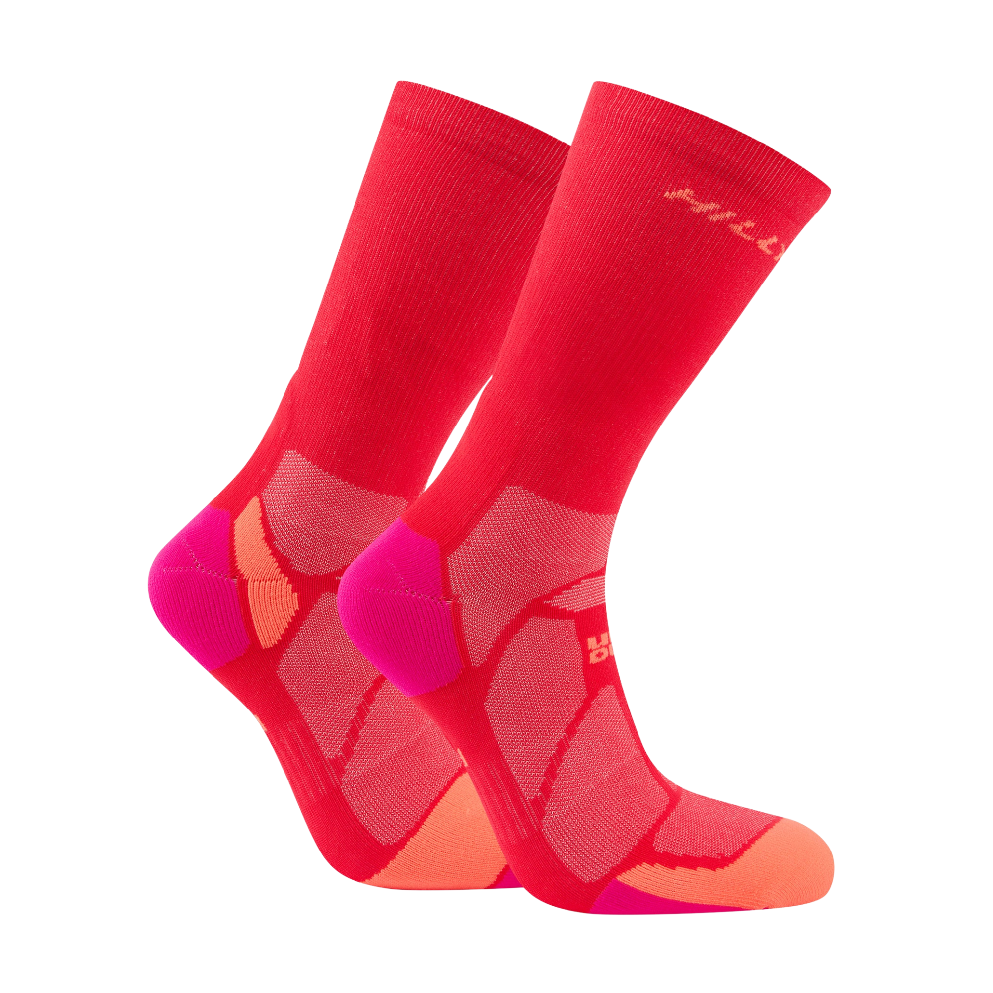 Hilly Unisex Marathon Fresh Crew Length Running Socks (Hot Pink/Neon Candy)