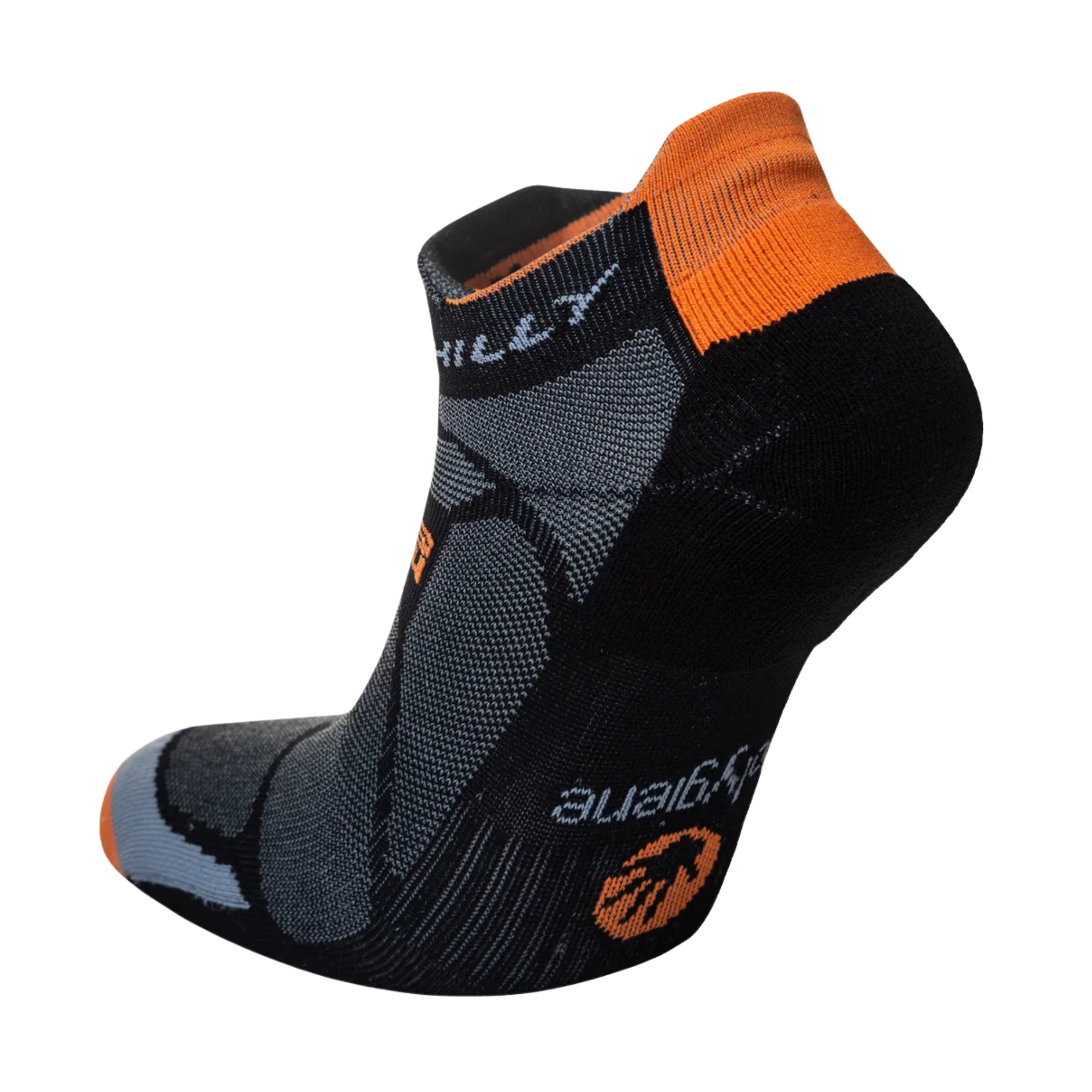 Hilly Unisex Marathon Fresh Running Socklets (Black/Orange)