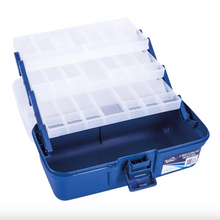 Load image into Gallery viewer, Jarvis Walker 3 Tray Tackle Box (Clear/Blue)(38.5 x 20.5 x 21cm)
