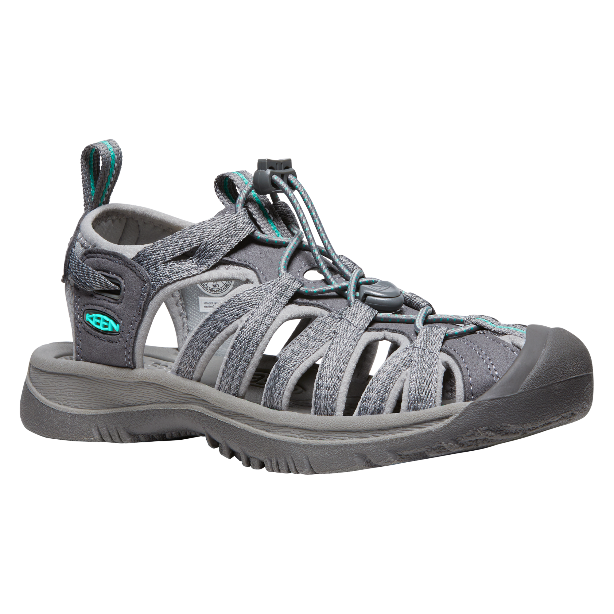 Keen Women's Whisper Closed Toe Sandals (Medium Grey/Peacock Green)