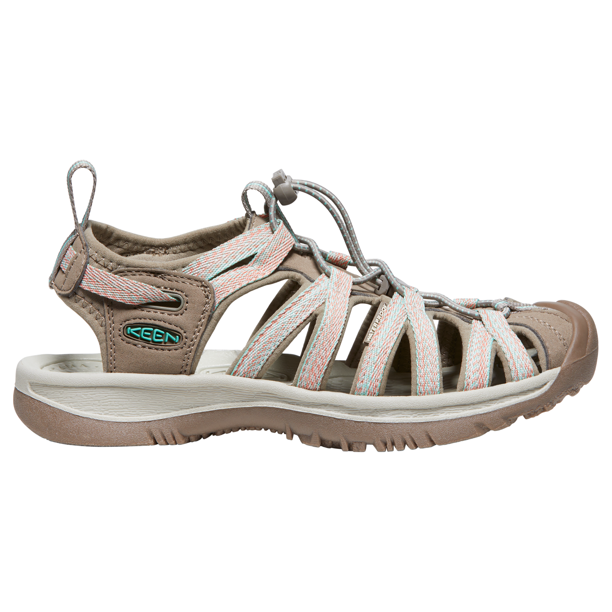 Keen Women's Whisper Closed Toe Sandals (Taupe/Coral)