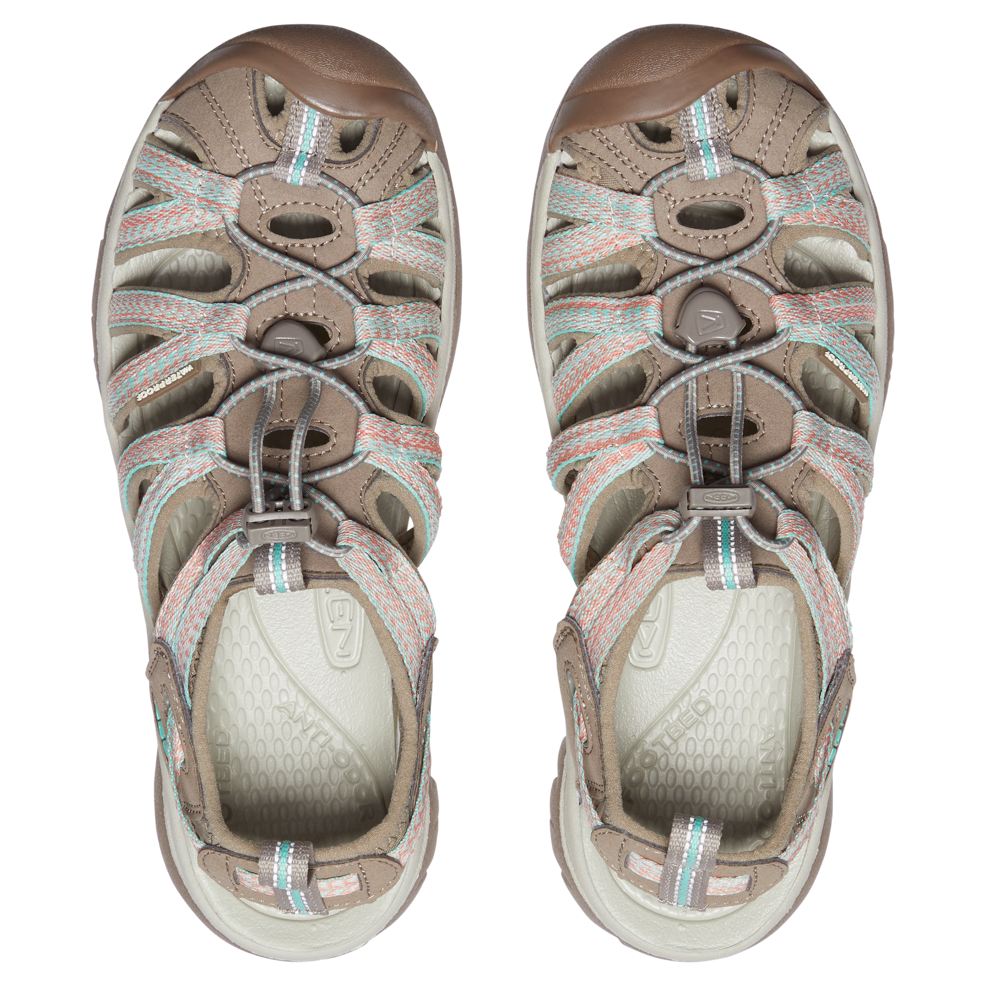 Keen Women's Whisper Closed Toe Sandals (Taupe/Coral)