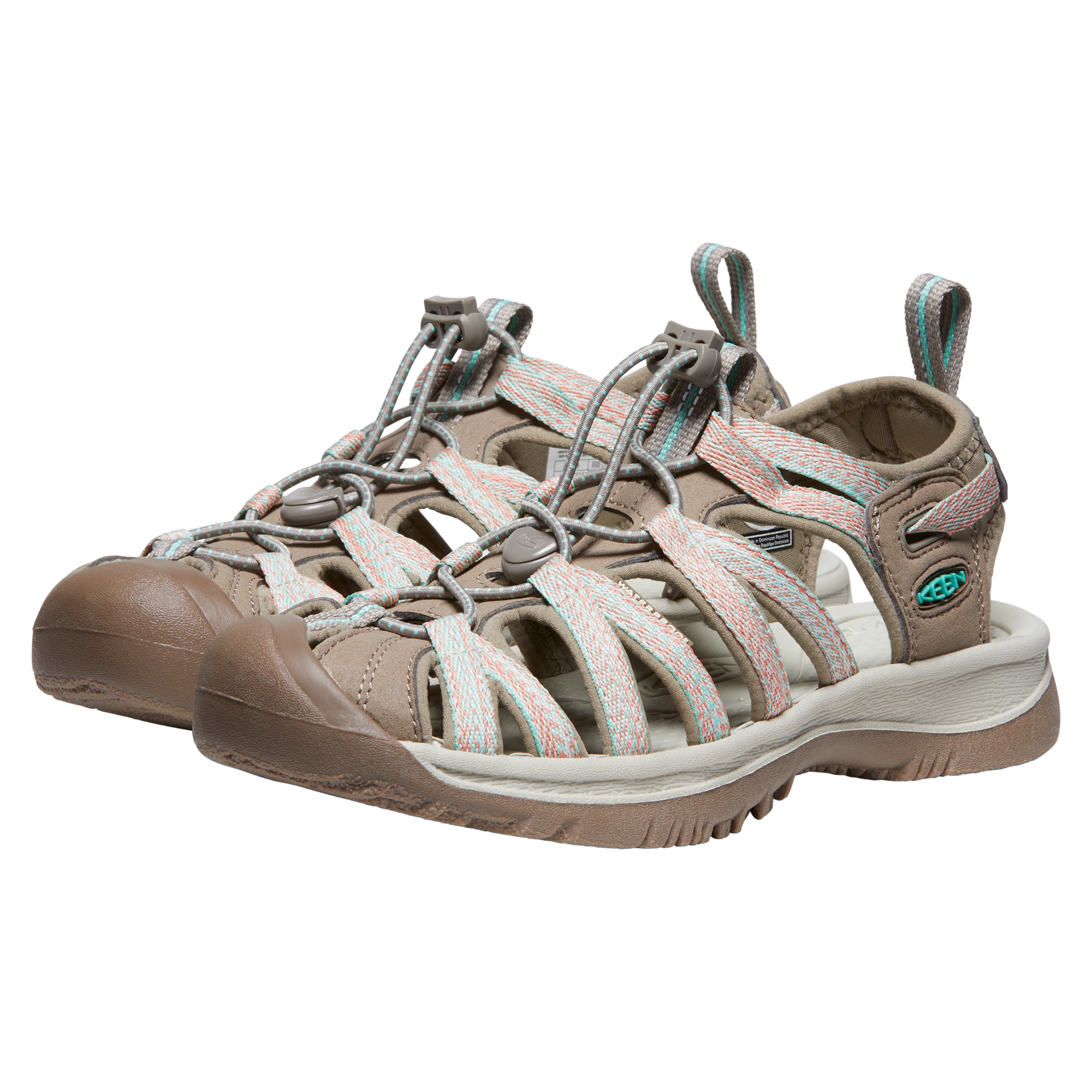 Keen Women's Whisper Closed Toe Sandals (Taupe/Coral)