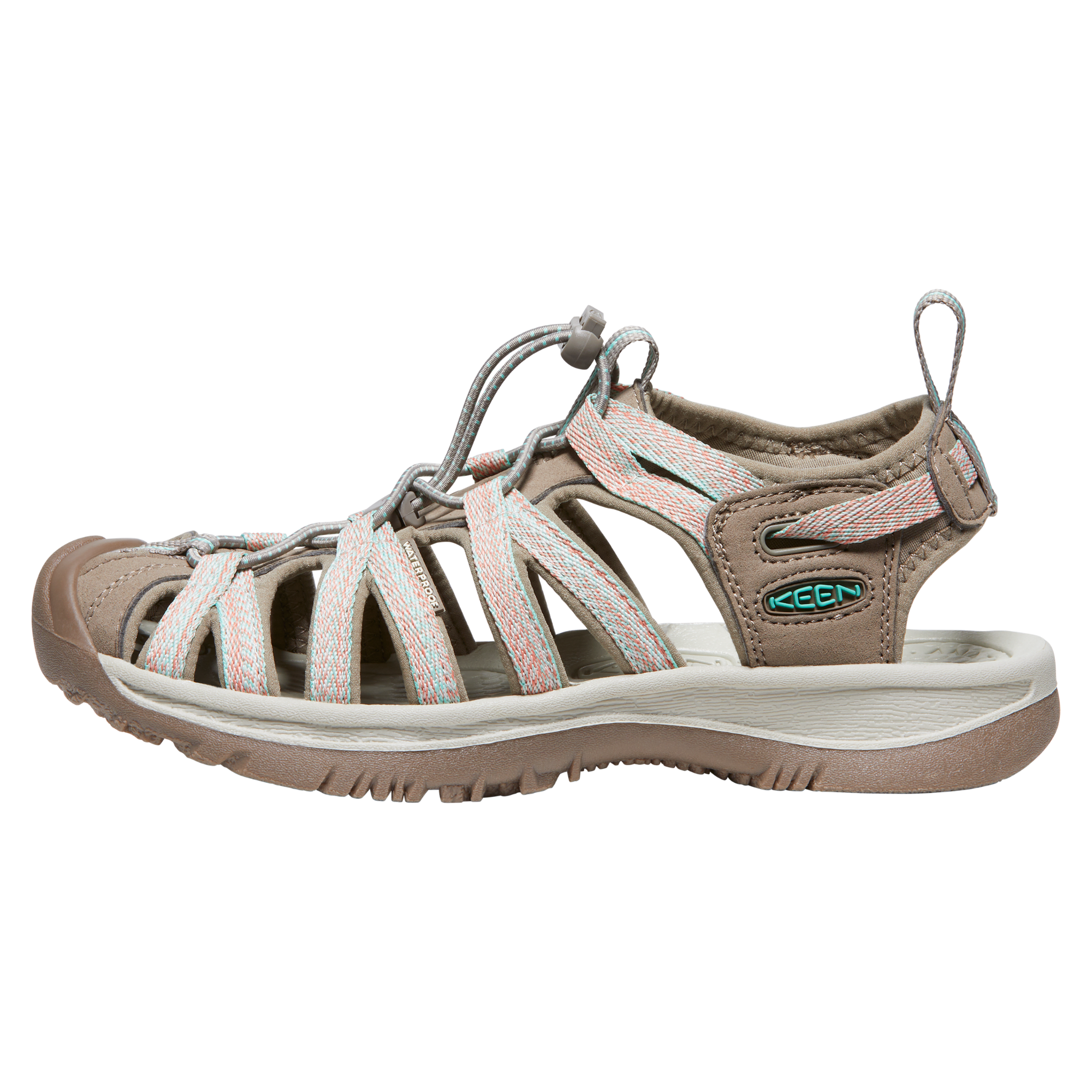 Keen Women's Whisper Closed Toe Sandals (Taupe/Coral)