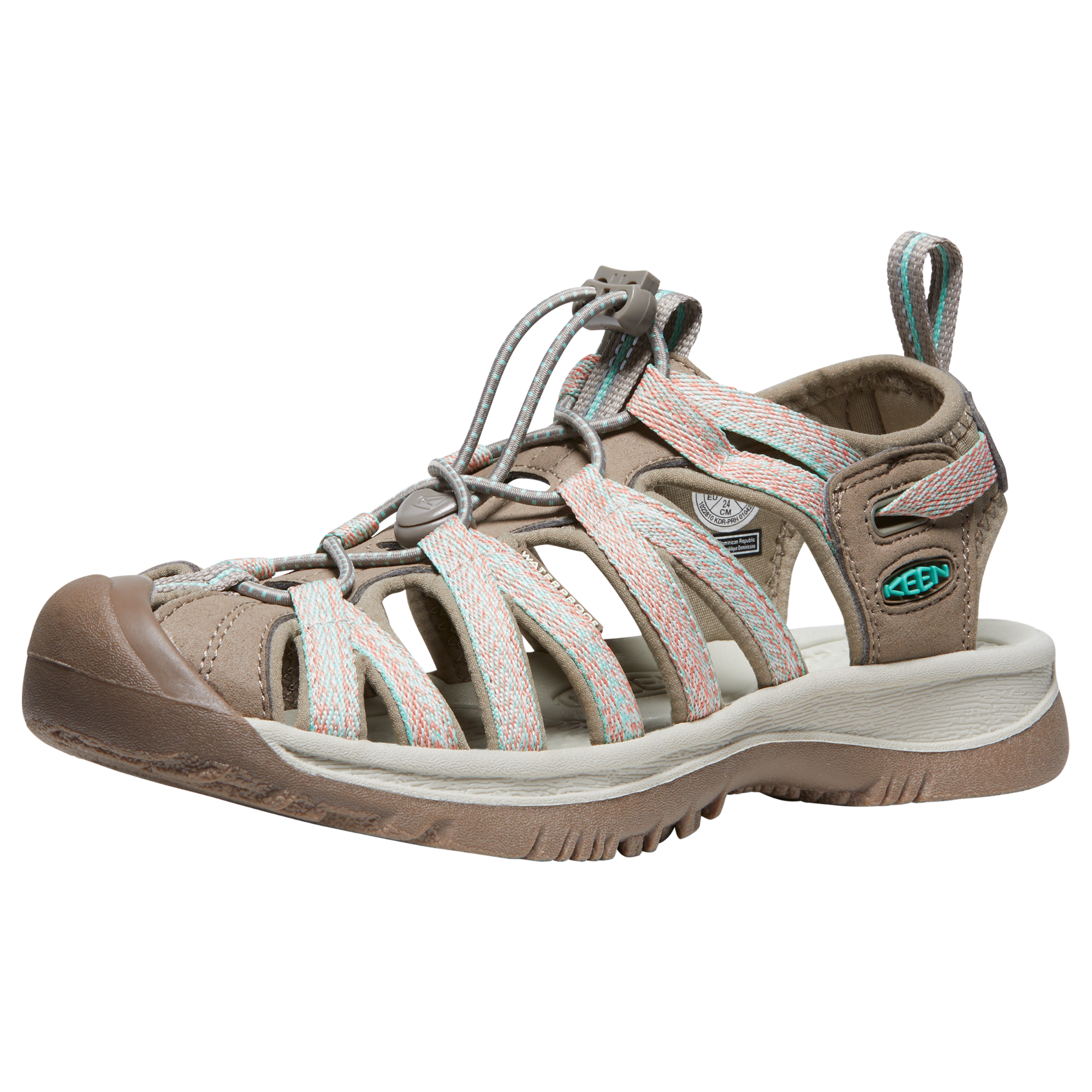 Keen Women's Whisper Closed Toe Sandals (Taupe/Coral)