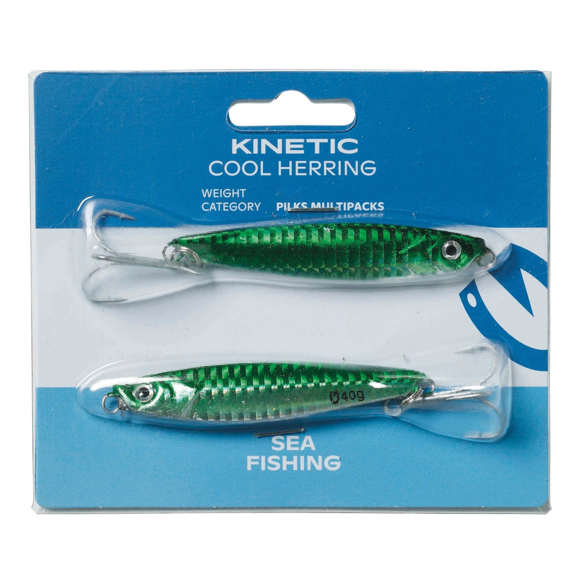 Kinetic Cool Herring Metal Lures (60g Green/Silver)(2 Pack)