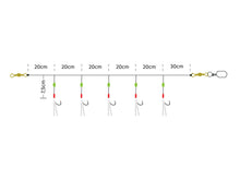 Load image into Gallery viewer, Kinetic Sabiki Nordic Mackerel 5 Hook Rig (#1/0)(Pink/Crystal Flash)