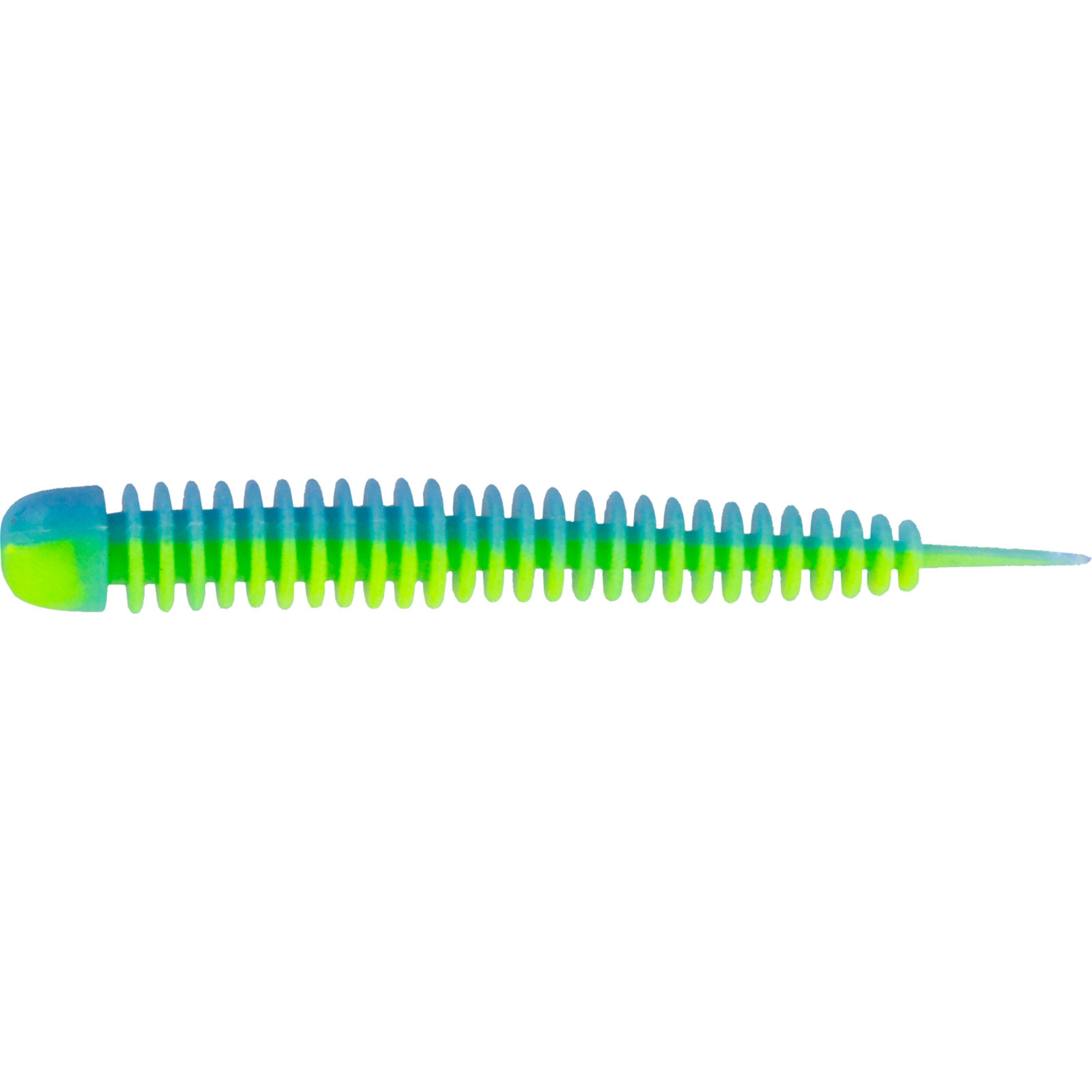 Kinetic Wriggly Soft Plastic Lure (7.5cm/2.1g)(Baby Blue/Chartruese)(10 Pack)