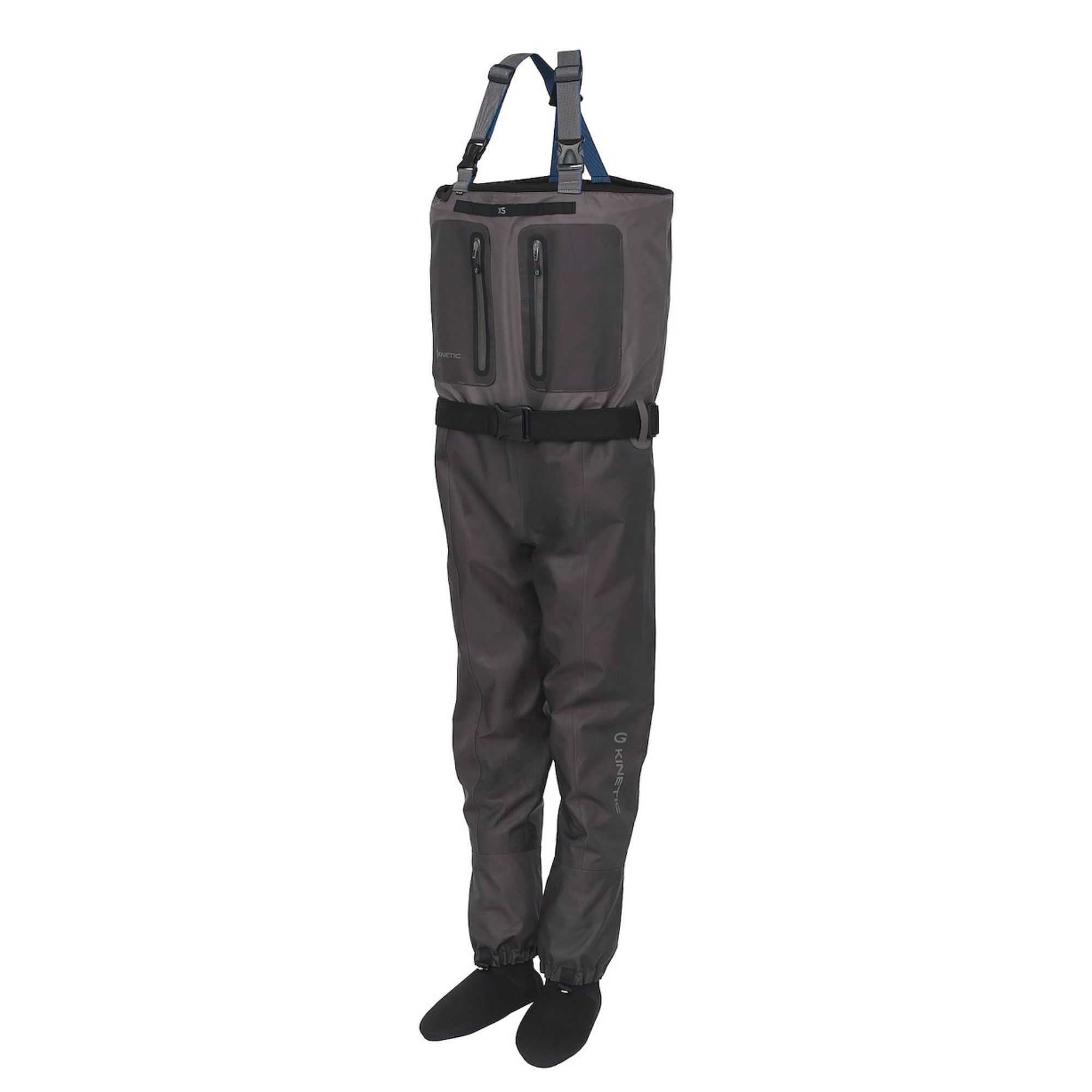 Kinetic Unisex X5 Stocking Foot Chest Waders (Boulder Grey)