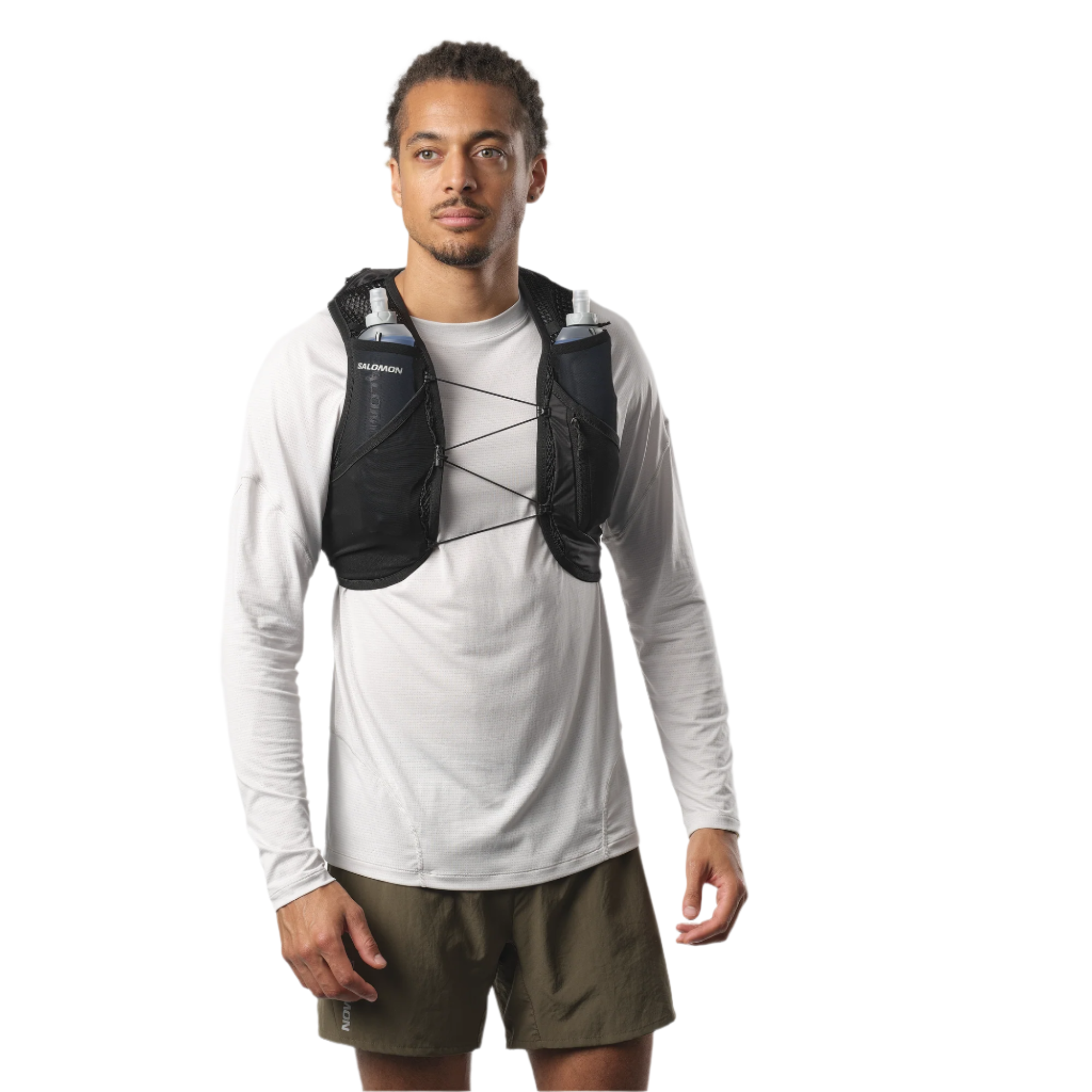 Salomon Unisex Active Skin 8L Running Vest Set (Black/Metal)