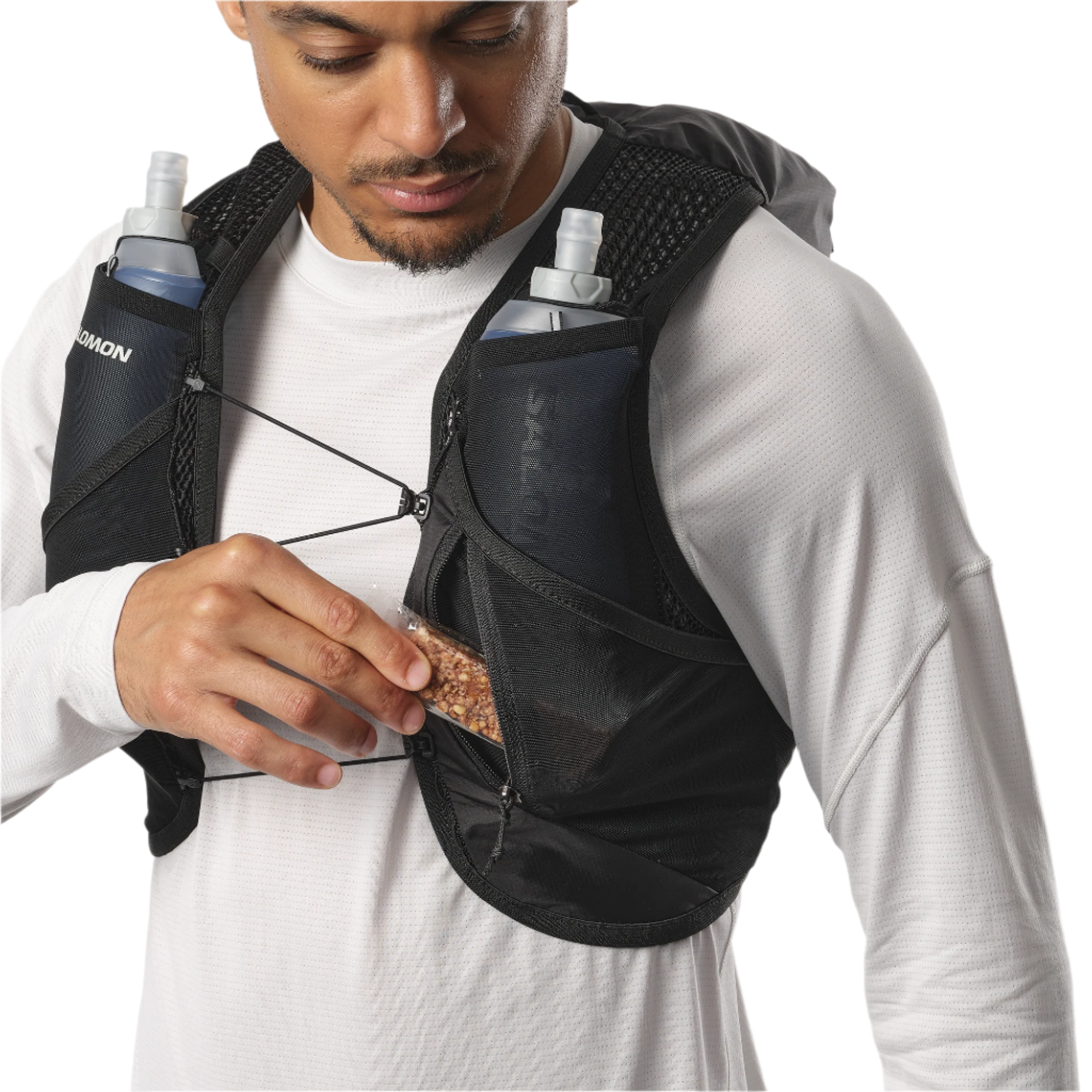 Salomon Unisex Active Skin 8L Running Vest Set (Black/Metal)