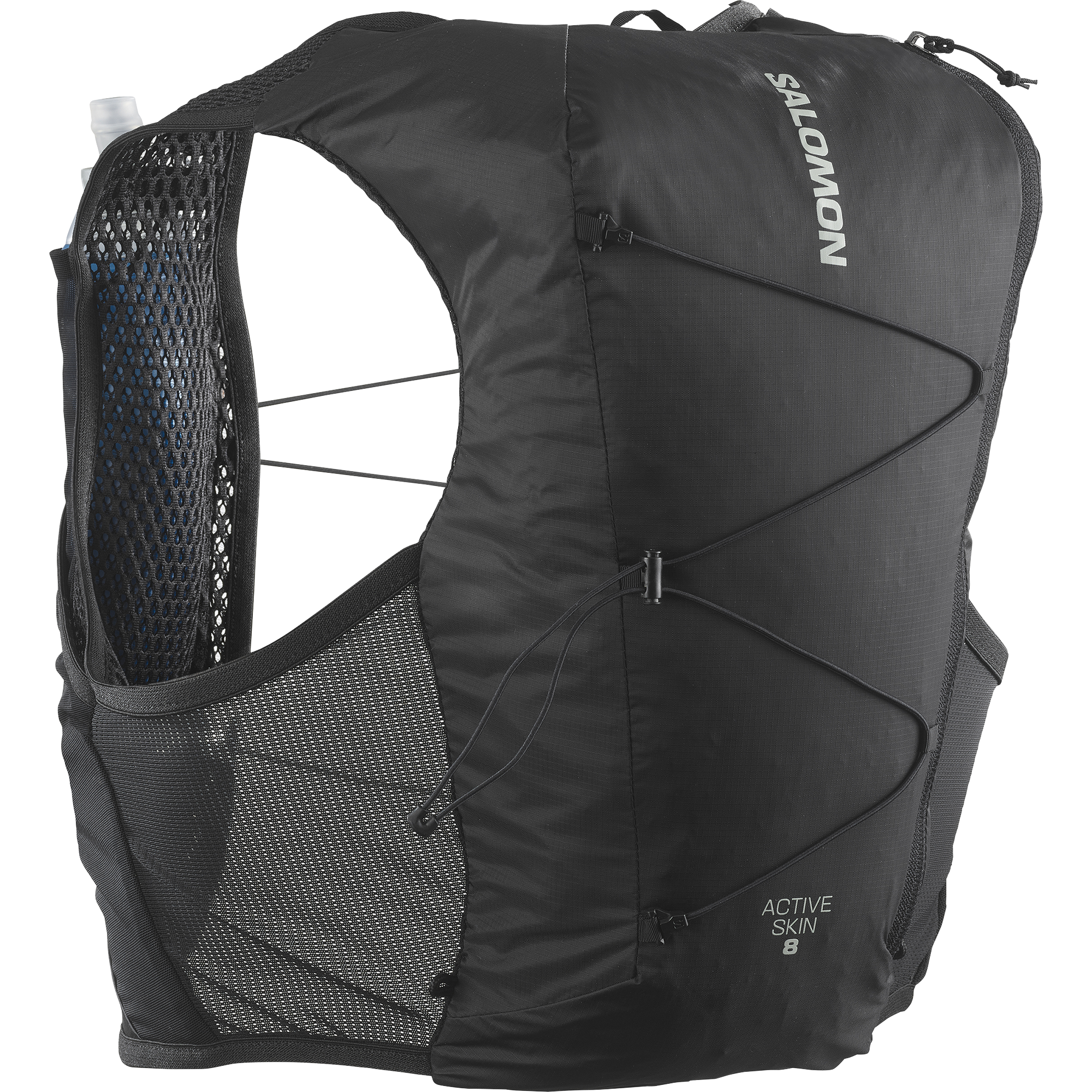 Salomon Unisex Active Skin 8L Running Vest Set (Black/Metal)