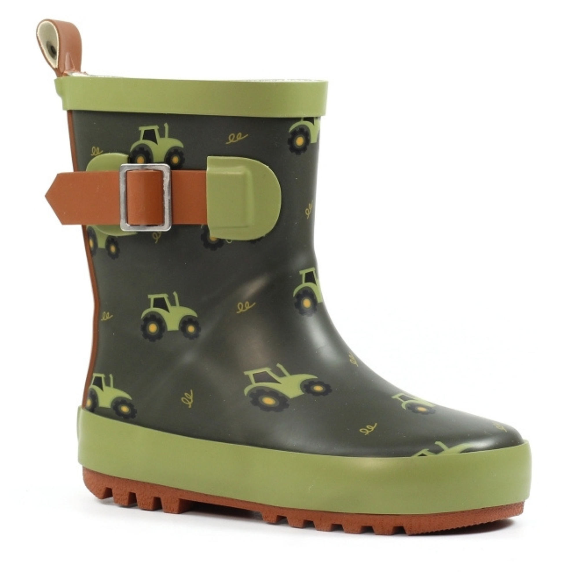 Lazy Dogz Toddler Tractor Green Wellies (Green)(Sizes EU22-29)