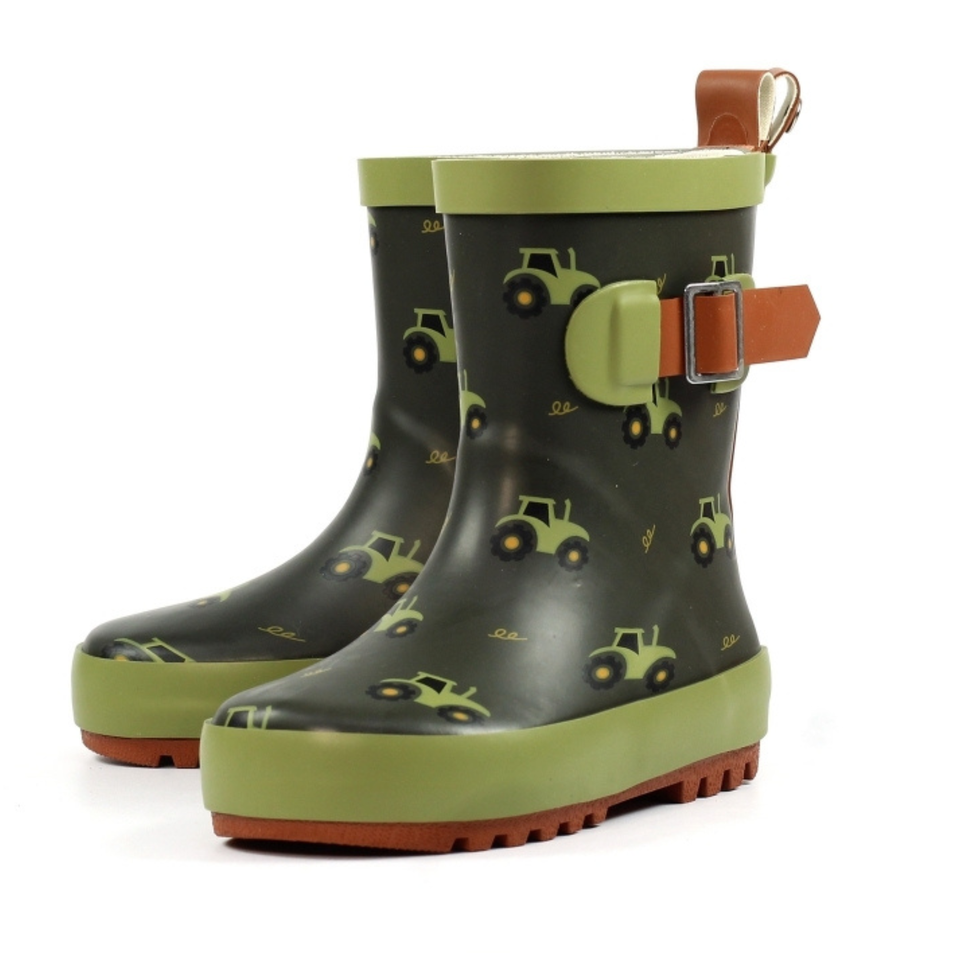 Lazy Dogz Toddler Tractor Green Wellies (Green)(Sizes EU22-29)