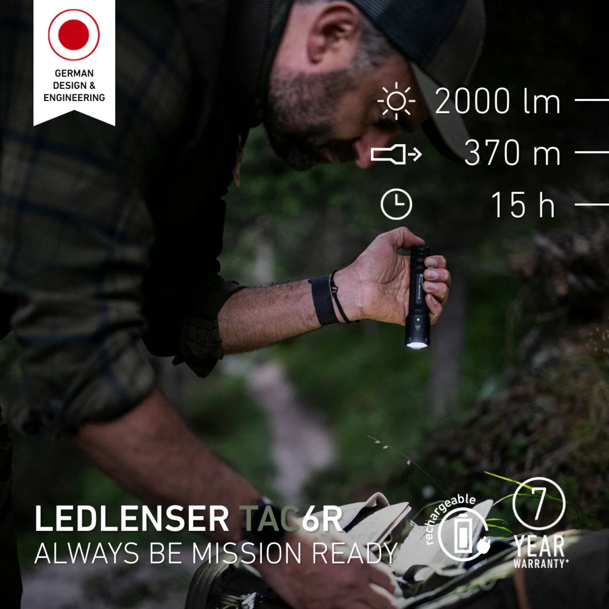 Ledlenser Tactical TAC6R Rechargeable Torch