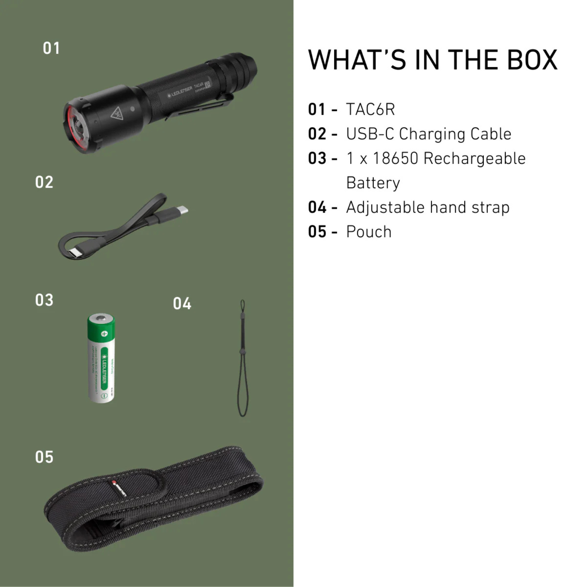 Ledlenser Tactical TAC6R Rechargeable Torch