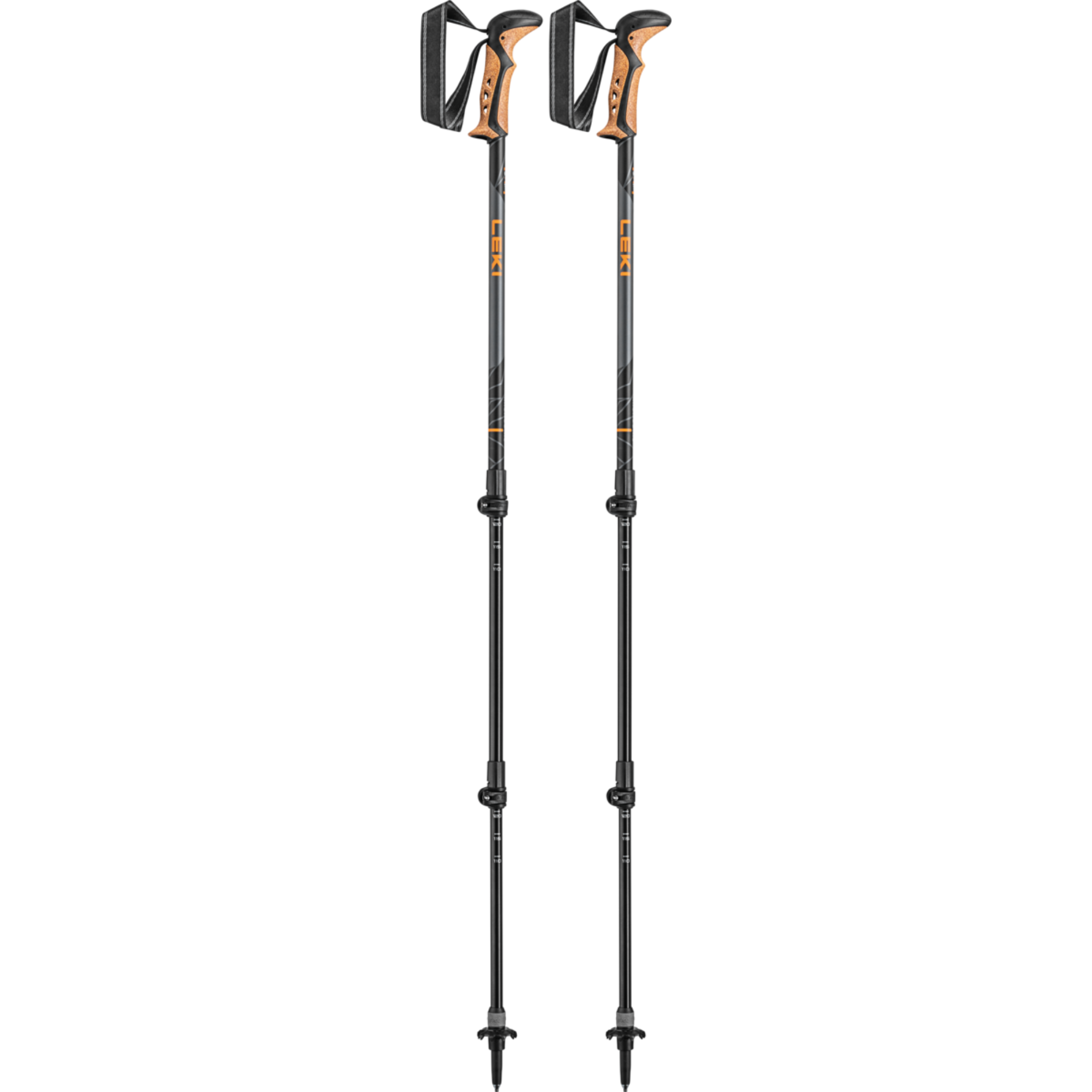 Leki Khumbu Antishock Hiking/Trekking Poles (Dark Anthracite/Orange/Black)(Pair)