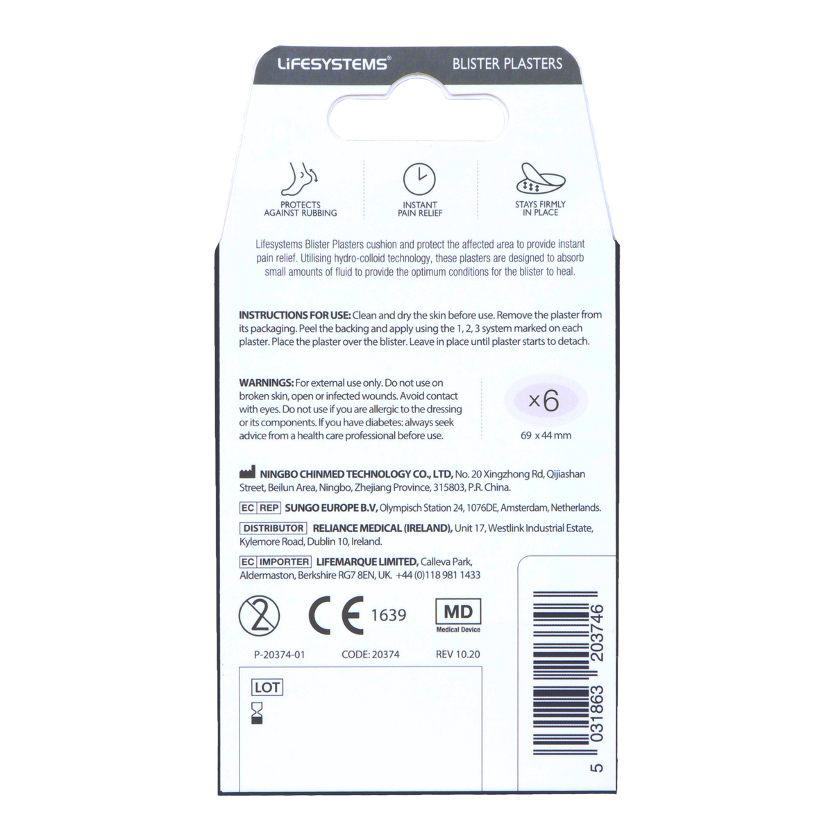 Lifesystems Blister Plasters (6 Pack)