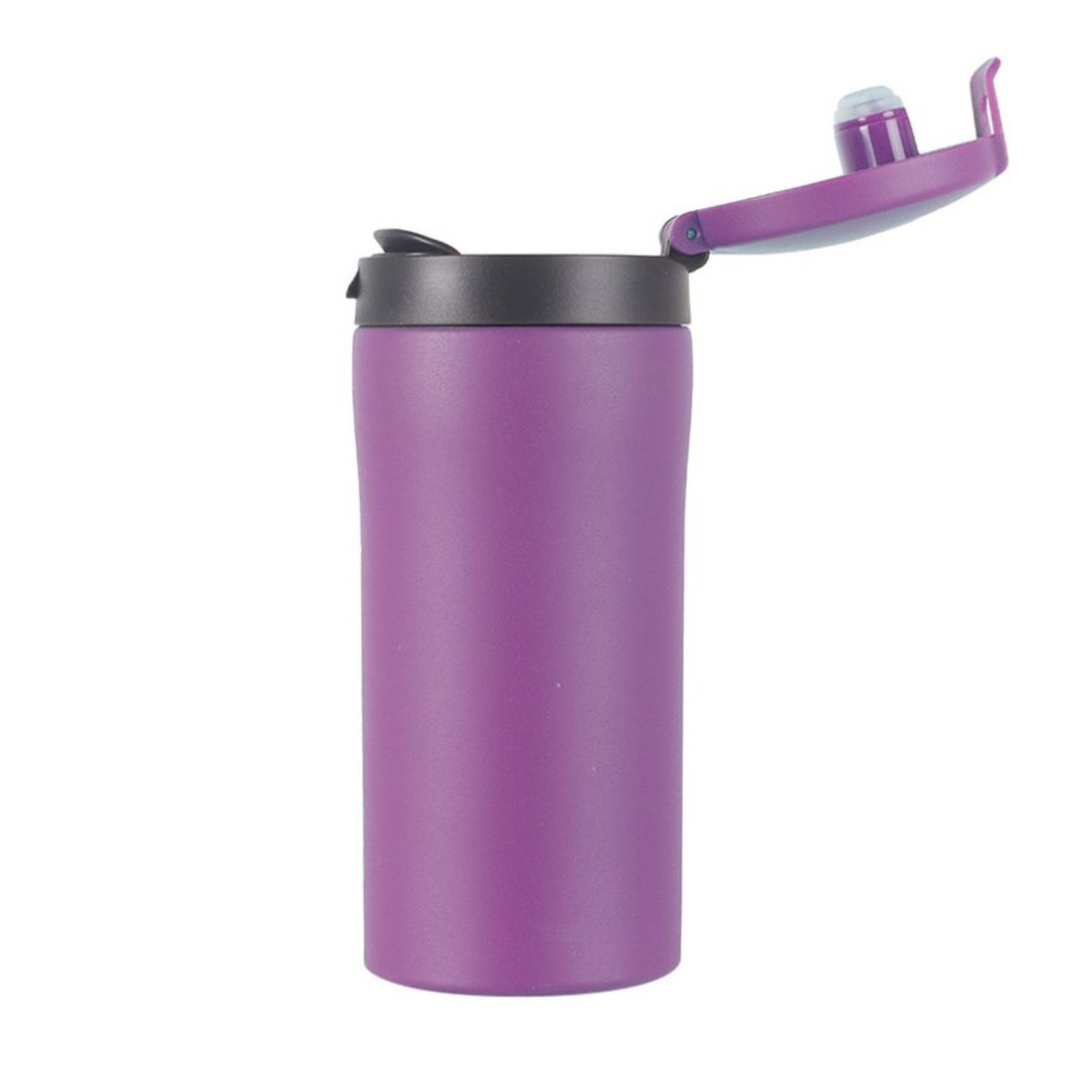 Lifeventure Flip Top Thermal 300ml Travel Mug (Matt Purple)
