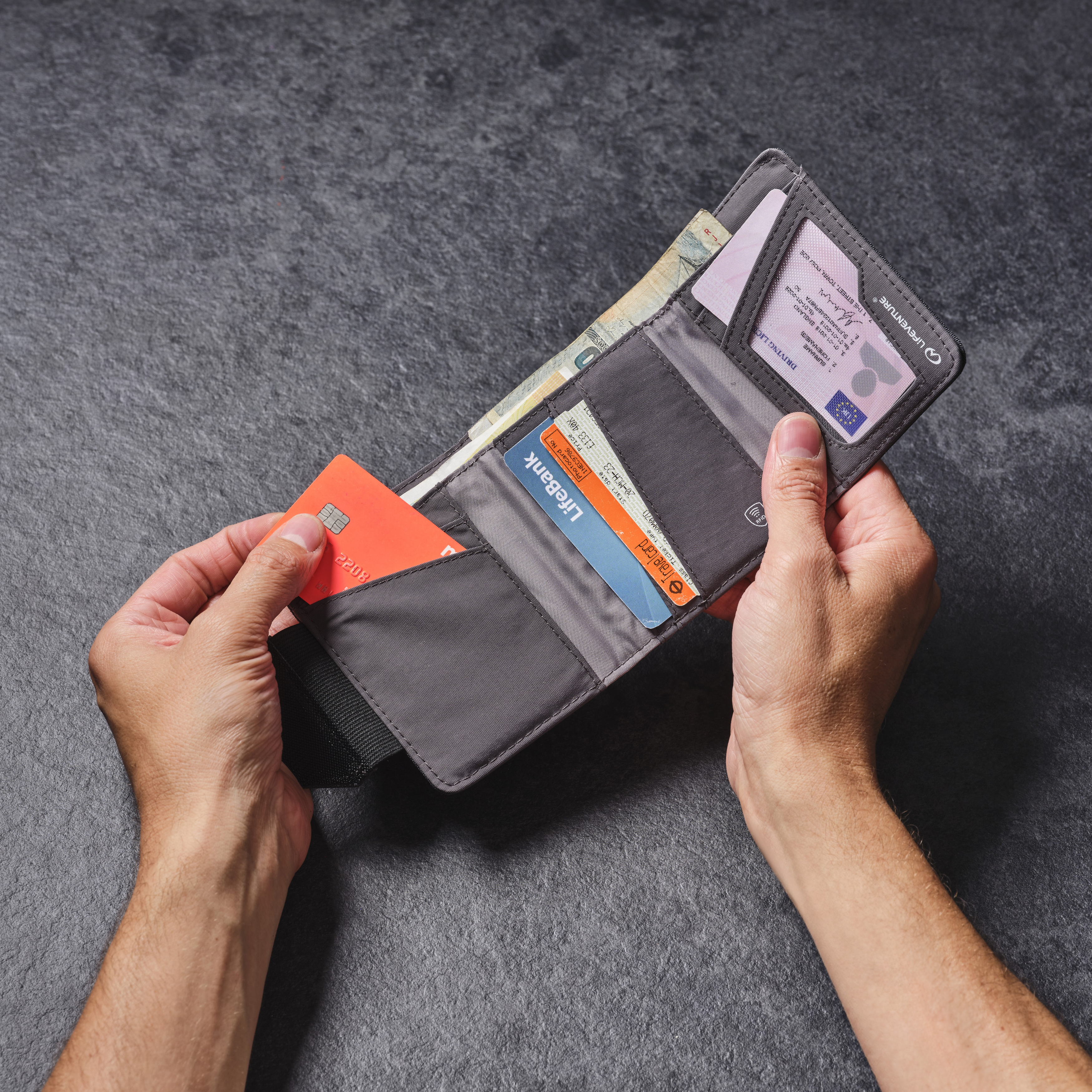 Lifeventure RFiD Recycled Wallet (Grey)
