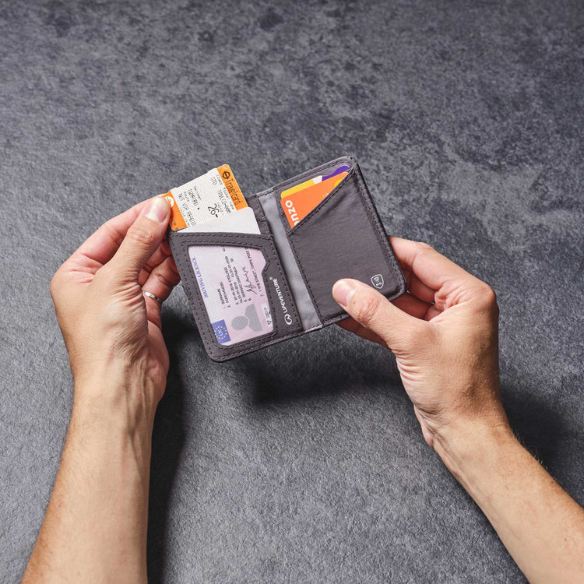 Lifeventure RFiD Recycled Card Wallet (Grey)