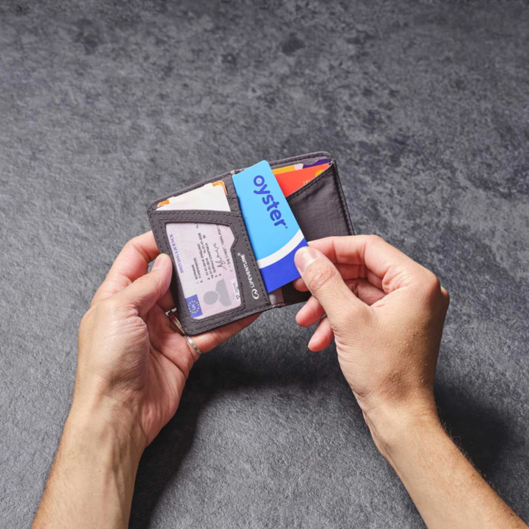 Lifeventure RFiD Recycled Card Wallet (Grey)
