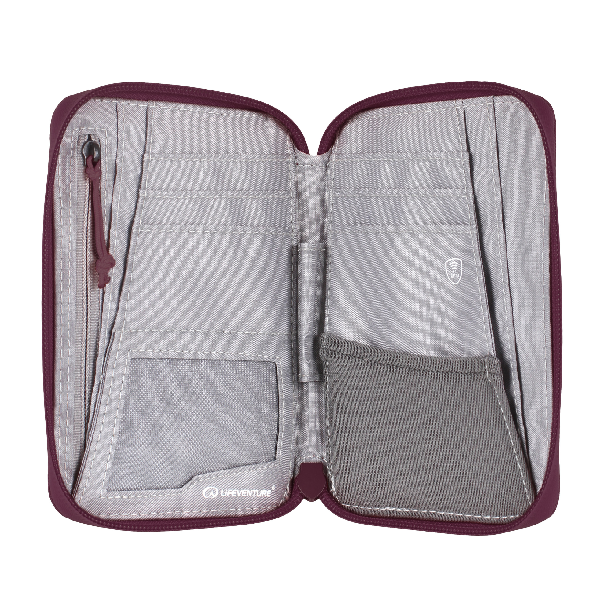 Lifeventure RFiD Recycled Mini Travel Wallet (Plum)