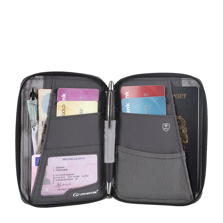 Lifeventure RFiD Recycled Mini Travel Wallet (Grey)