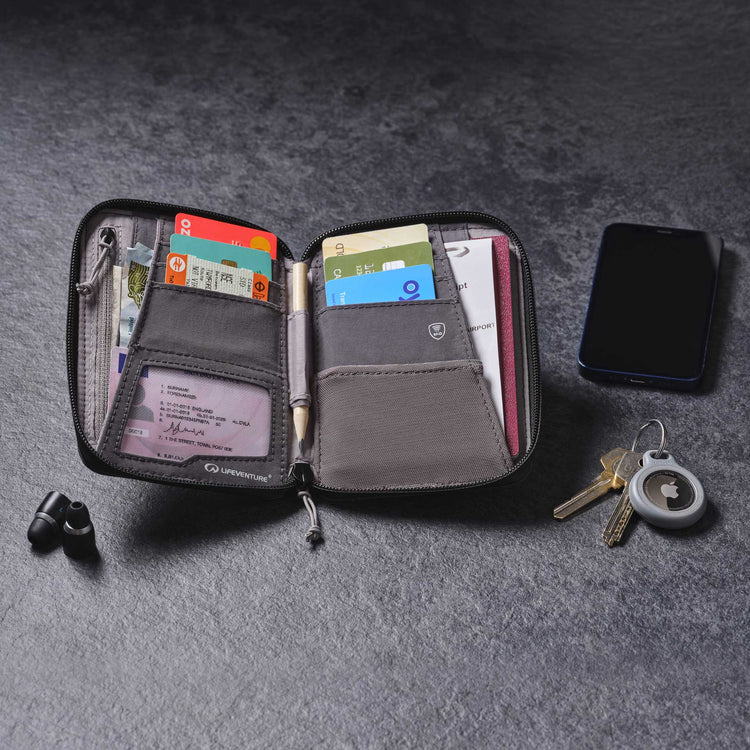 Lifeventure RFiD Recycled Mini Travel Wallet (Grey)