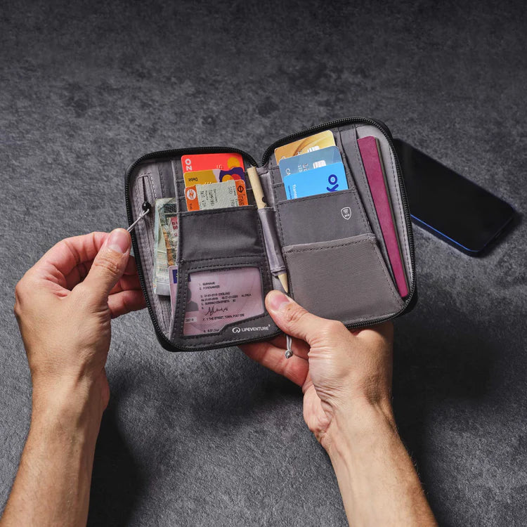 Lifeventure RFiD Recycled Mini Travel Wallet (Grey)