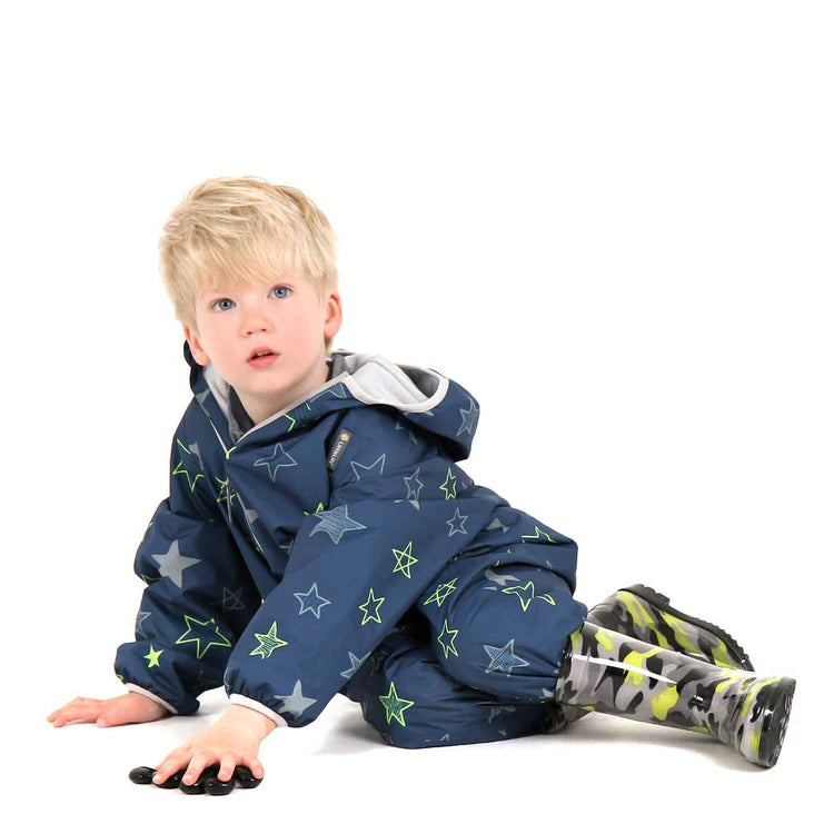LittleLife Kids Waterproof Fleece Lined Rain Suit Navy Stars 6 24m Landers Outdoor World Ireland s Adventure Outdoor Store