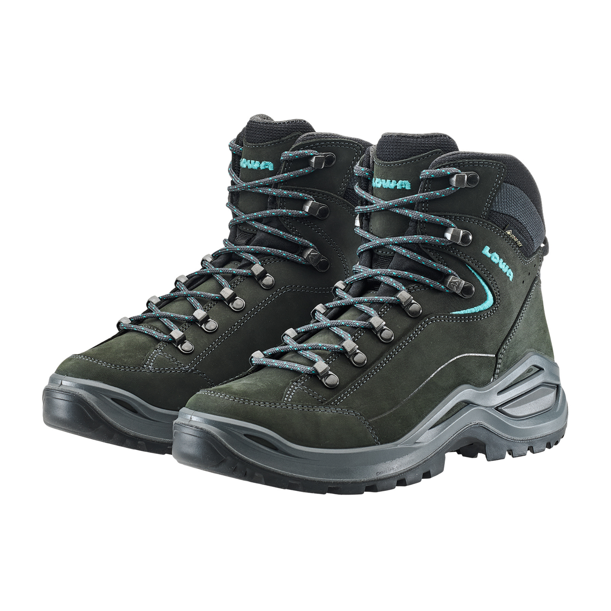 Lowa Women's Renegade Mid Evo Gore-Tex Hillwalking Boots (Asphalt/Turquoise)