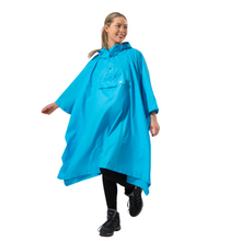 Load image into Gallery viewer, Mac-In-A-Sac Unisex Waterproof Poncho (Neon Blue)
