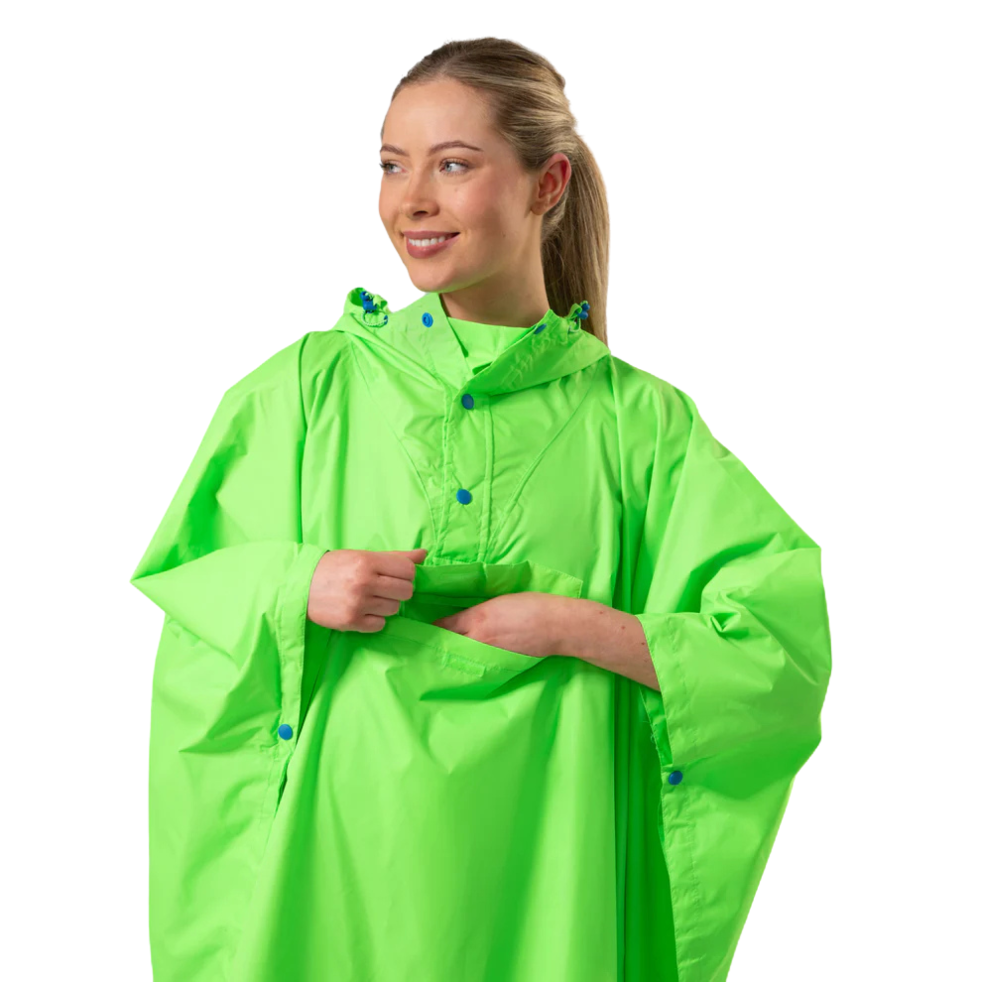 Mac-In-A-Sac Unisex Waterproof Poncho (Neon Green)