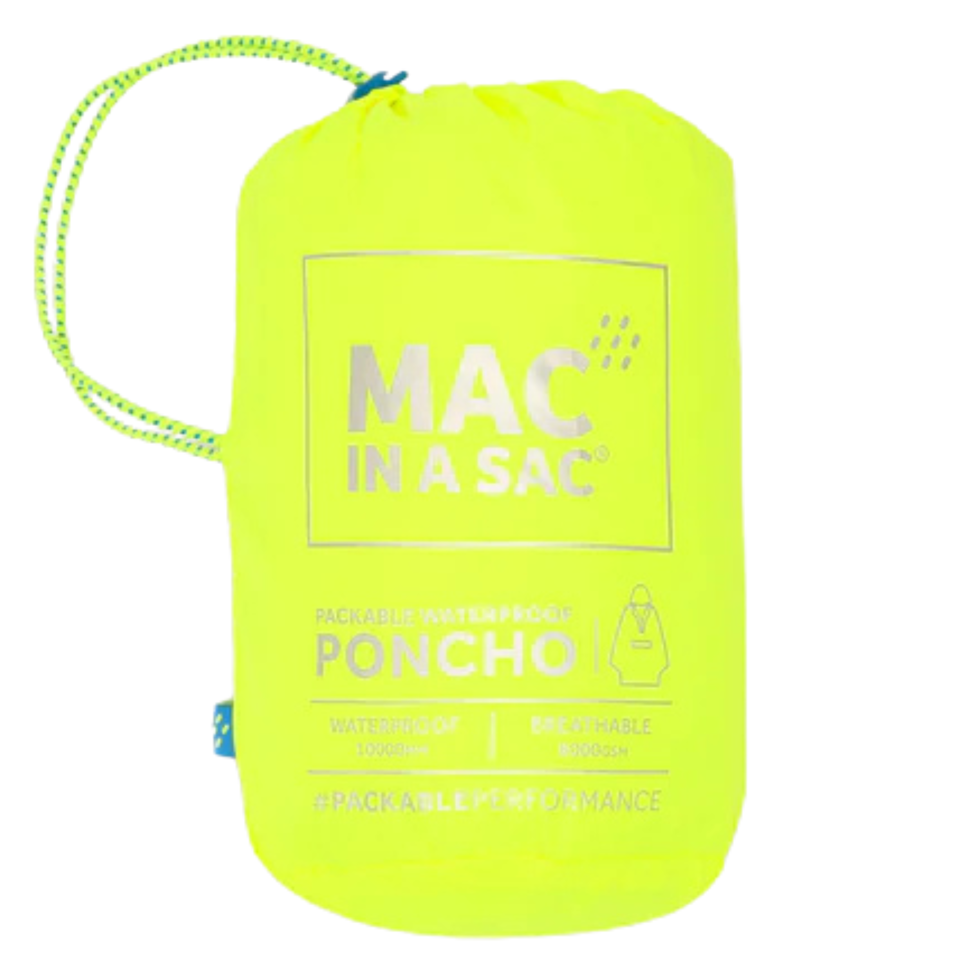 Mac-In-A-Sac Unisex Waterproof Poncho (Neon Yellow)