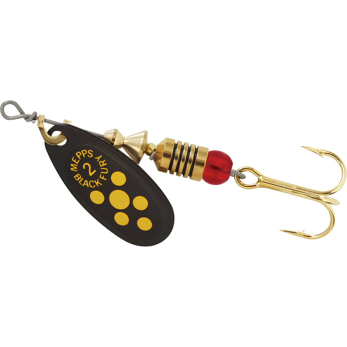 Mepps Black Fury Spinner Lure Size 2 4.5g Black Yellow RMBF02