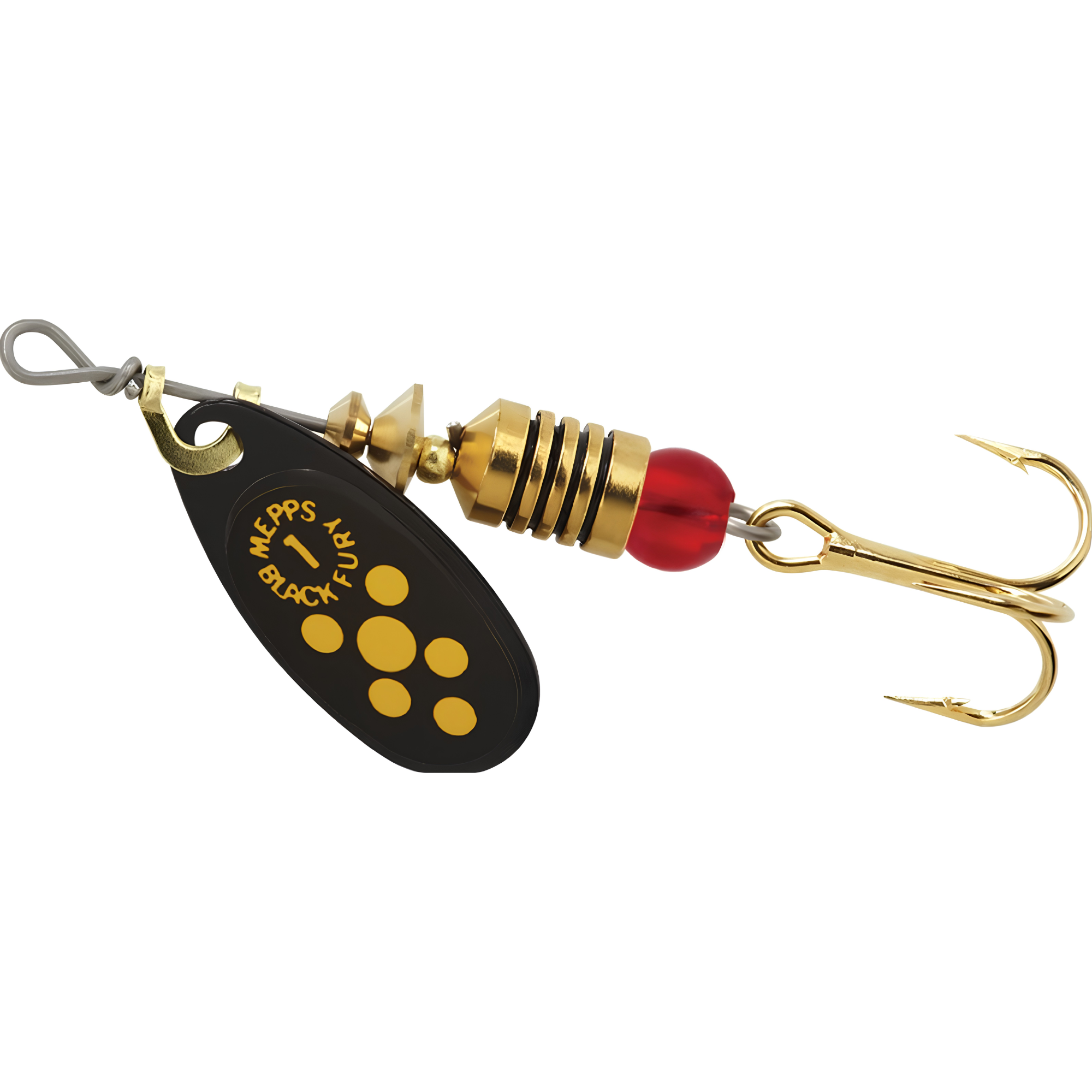 Mepps Black Fury Spinner Metal Lure Black Yellow Size 1 3.5g RMBF01