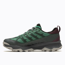 Load image into Gallery viewer, Merrell Women&#39;s Speed Eco Waterproof Trail Shoes (Green/Burgundy)
