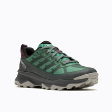 Load image into Gallery viewer, Merrell Women&#39;s Speed Eco Waterproof Trail Shoes (Green/Burgundy)
